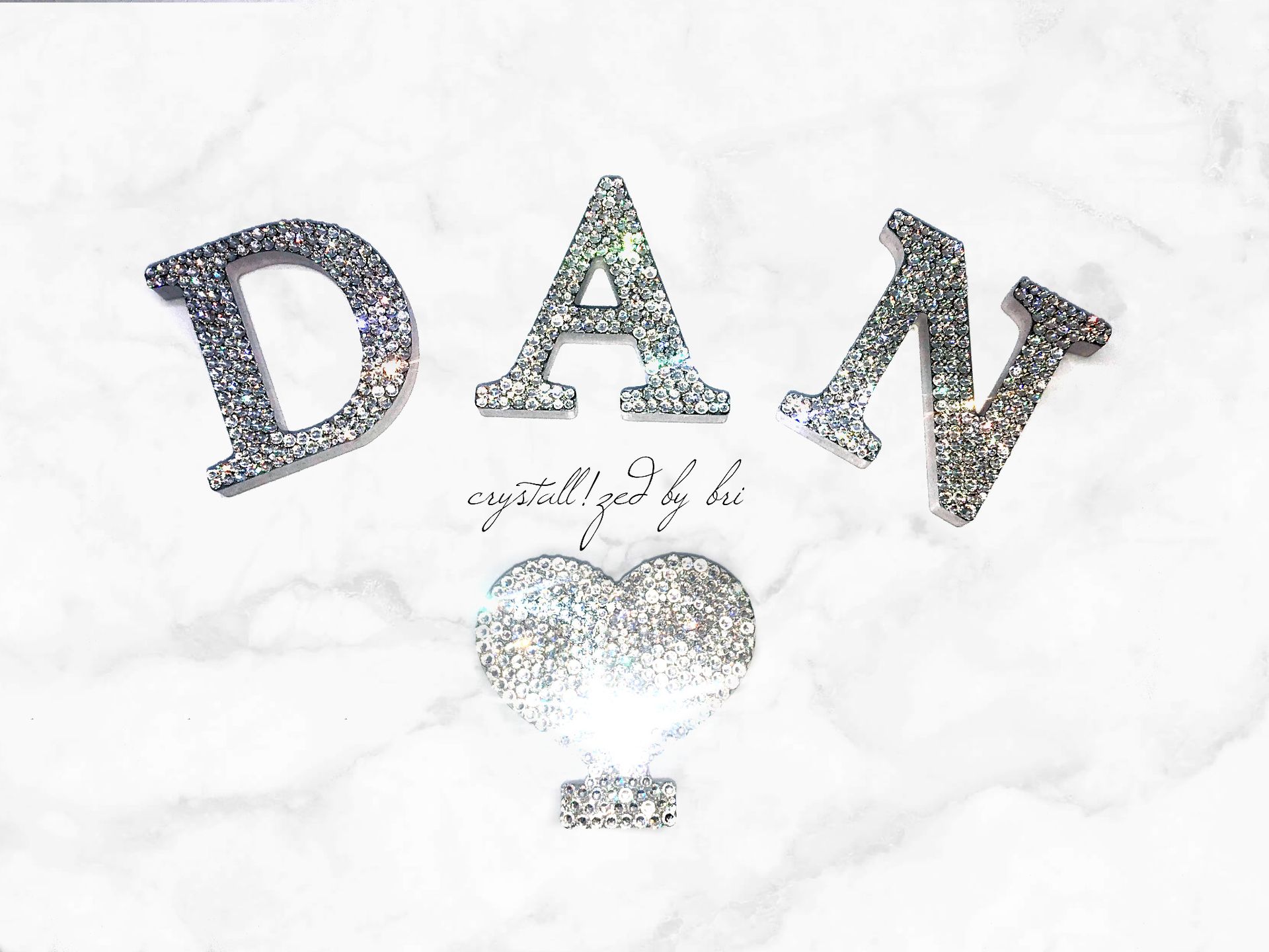 Freestanding Crystallized 6" Wooden Letter Bling Genuine European Crystals Bedazzled 2 