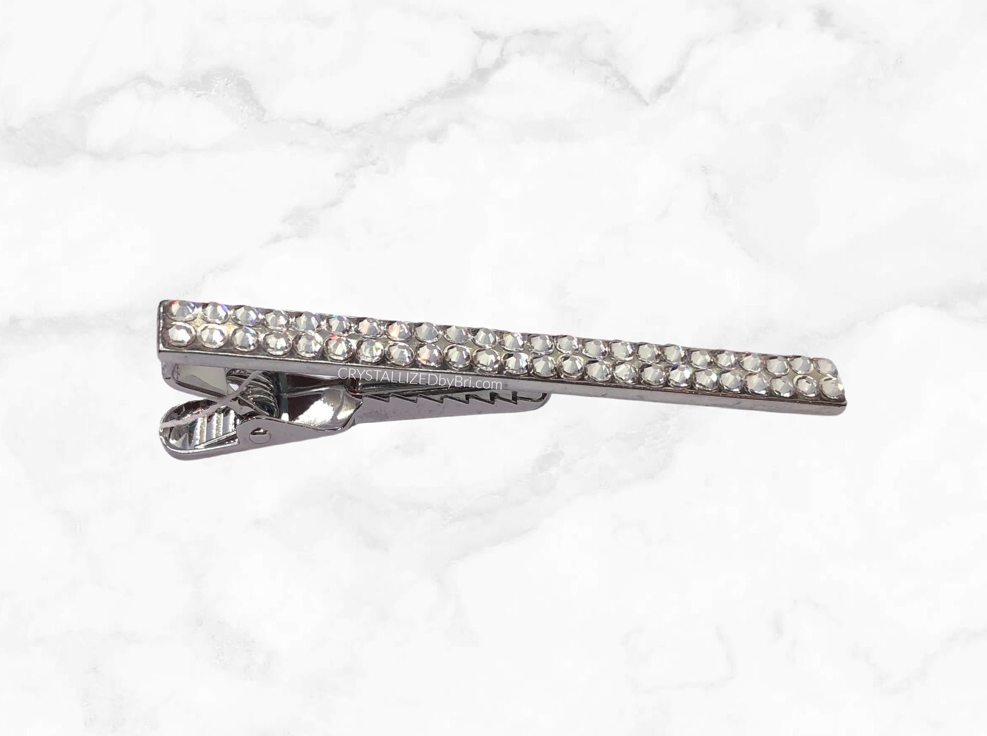 Bling Tie Bar Clip Genuine European Crystals Any Color Bedazzled Men's Fashion Crystallized 1 
