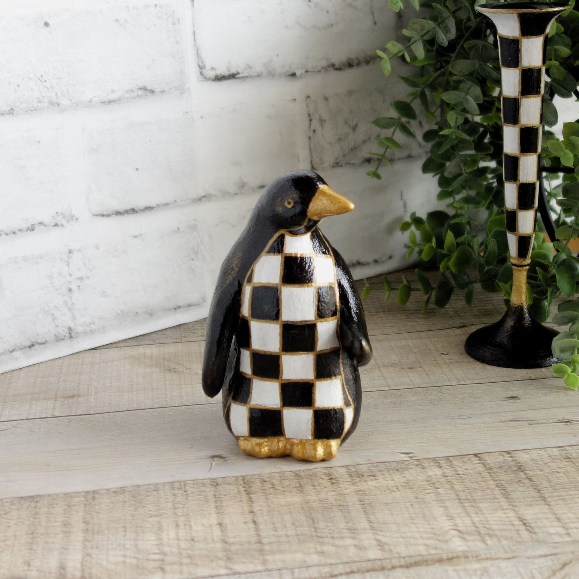 Elegant Checks Penguin Whimsy Checks Decor 5 