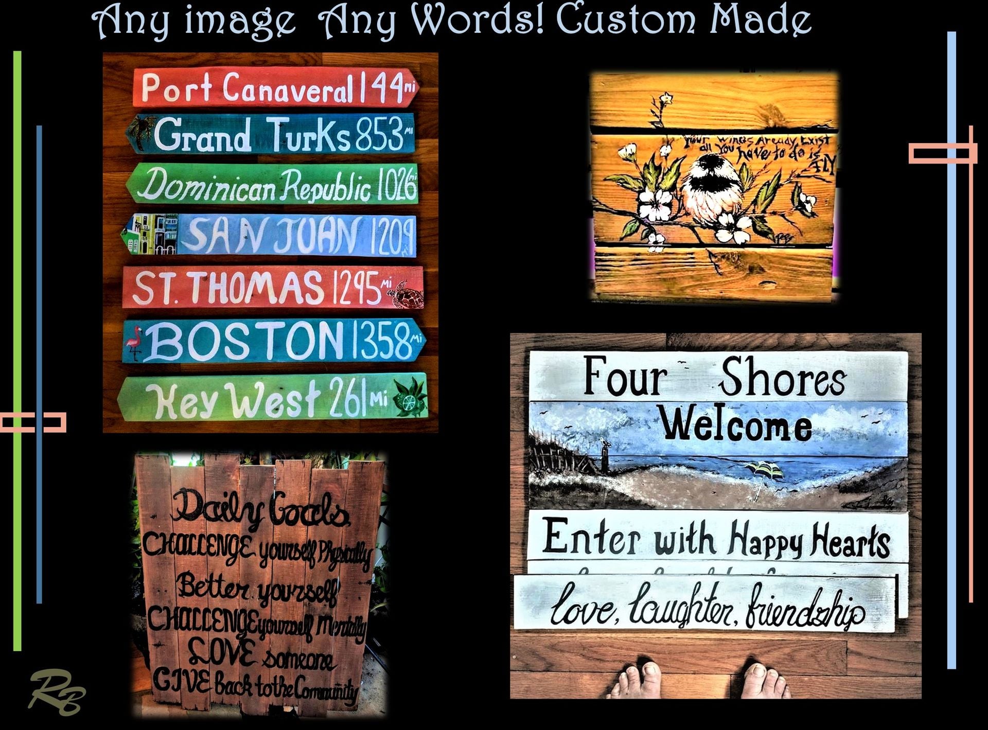 Custom, Personalized, Signs, Wood, Wood Burned, 5