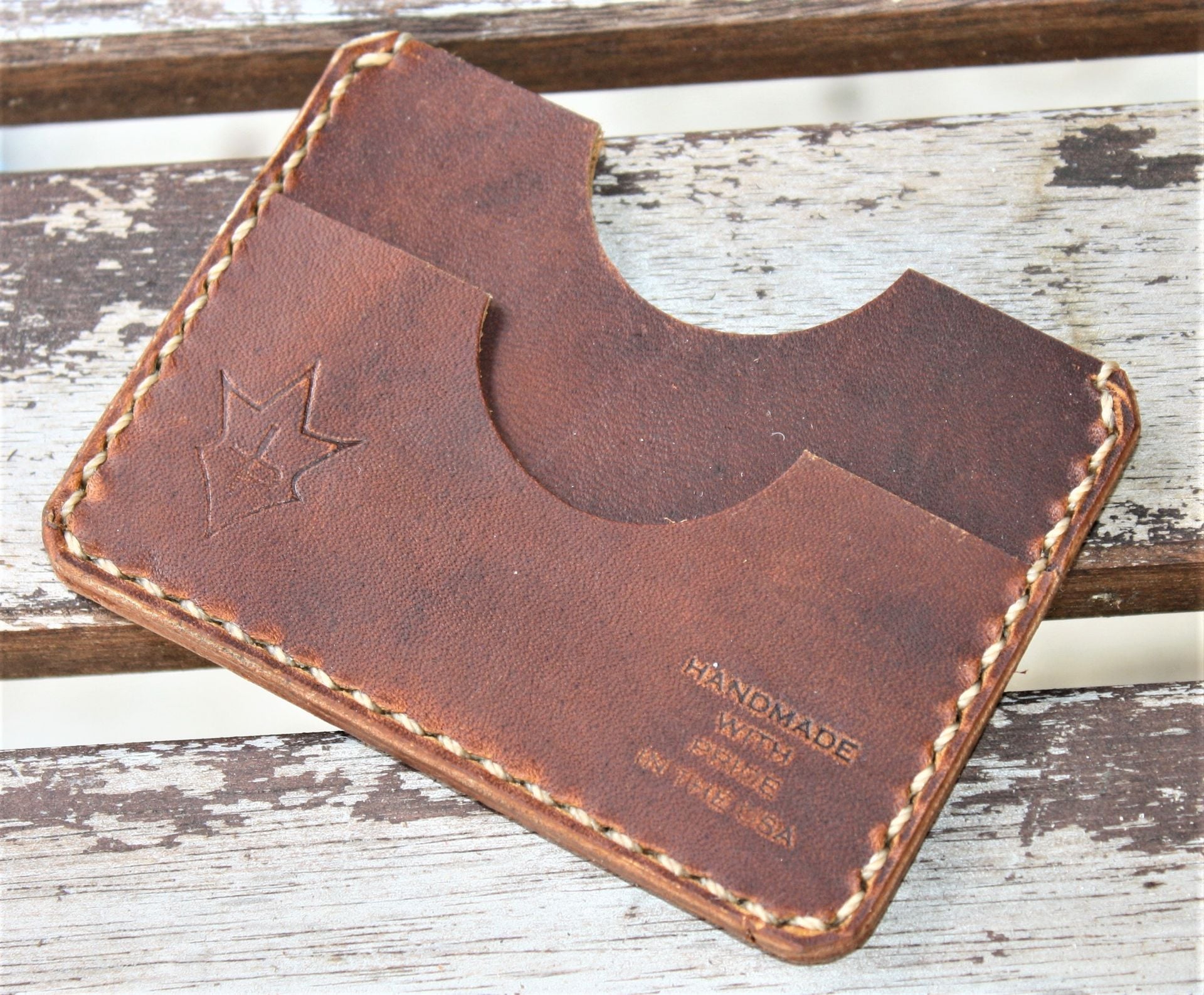 Handmade Leather Parvus Wallet Sunset Oil Tan W/ Money Band 3