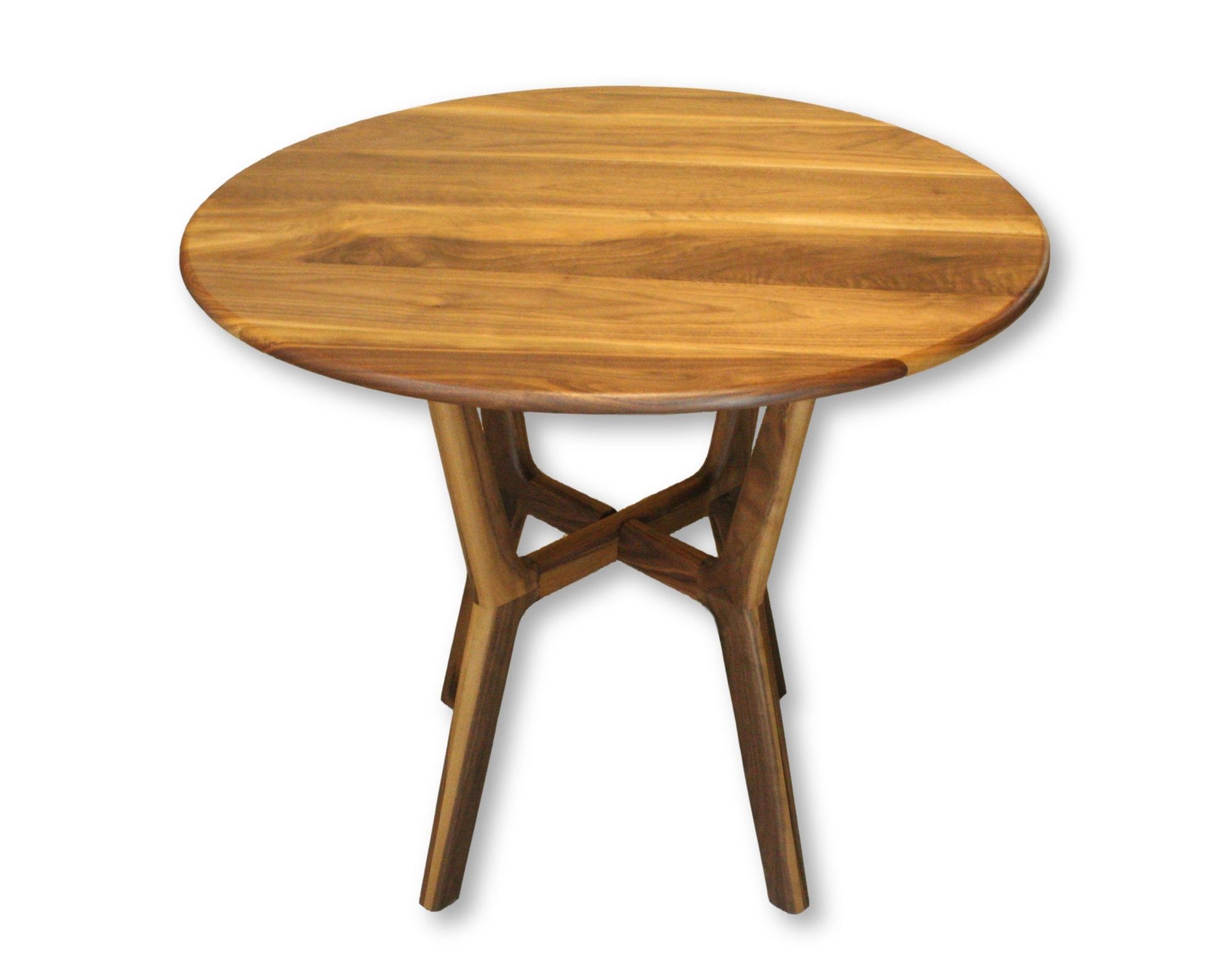 Round Collapsible Buffet Dining Table In Walnut 3