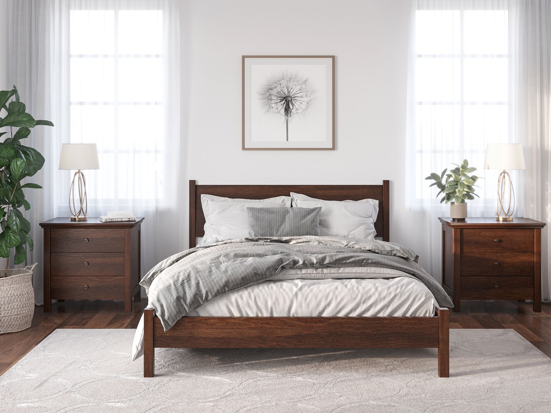 Modern Walnut Bed Frame 2 