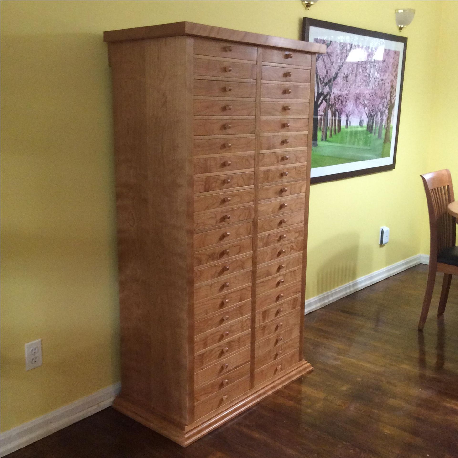 Cherry Chest Of Drawers, Jewelry Storage Cabinet, Collector's Organizer