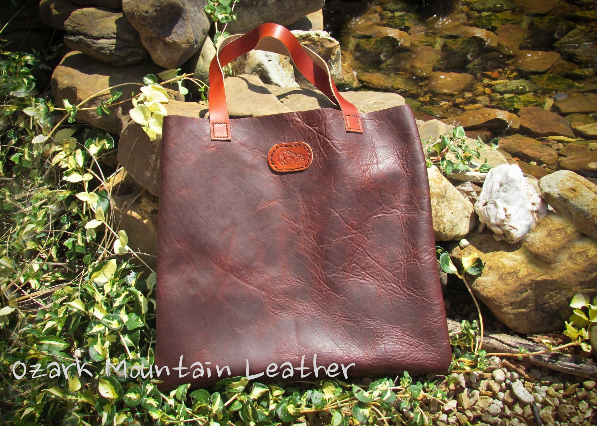 Bison Leather Tote With Or Without Custom Name Or Initials On The Front 4