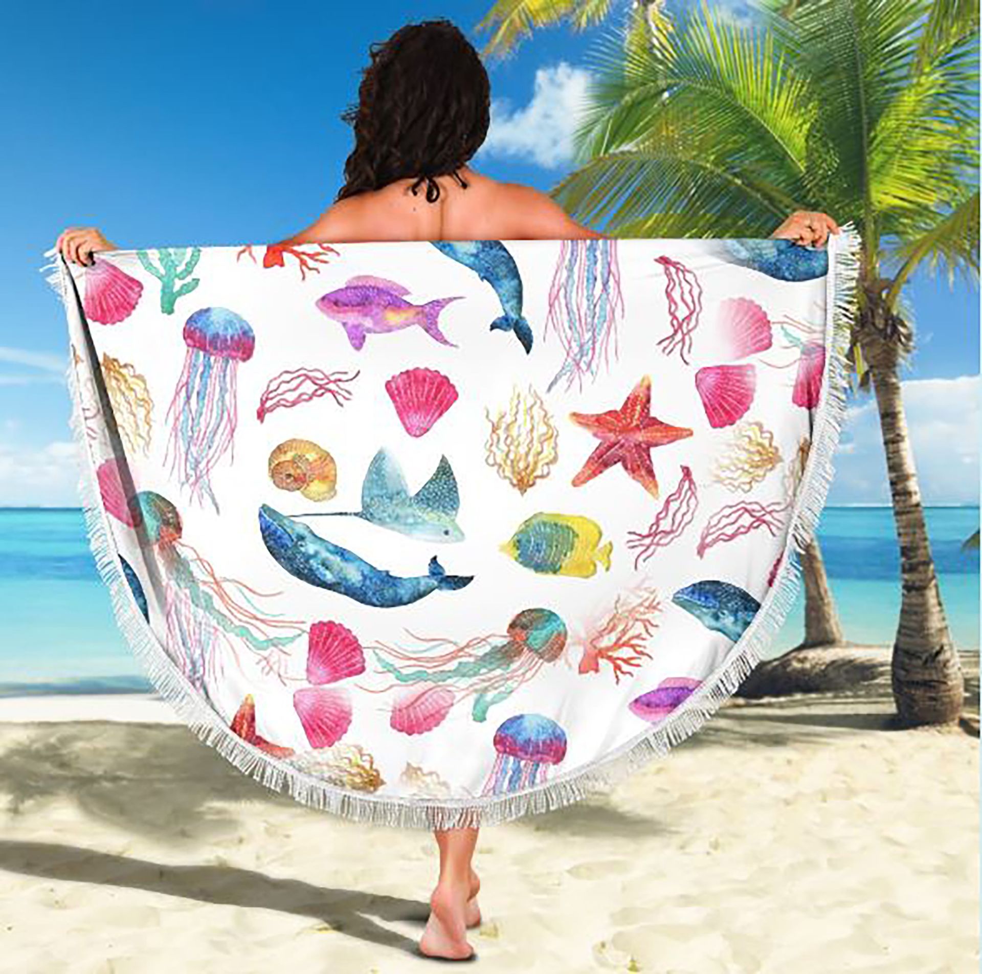 Summer Beach Towel Vacation Pool Beach Blanket Marine Aquatic Life Ocean Sea Treasure 2 
