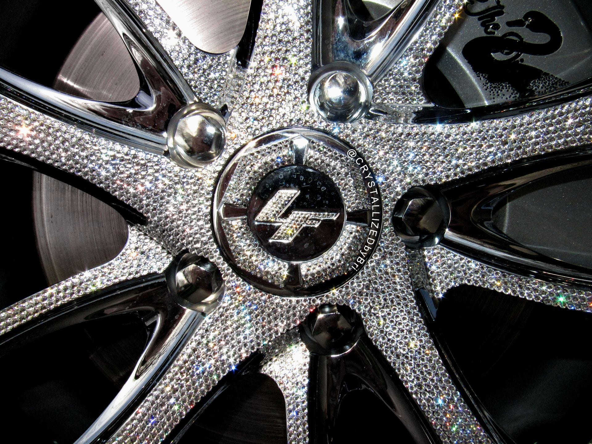 Custom Crystallized Wheels Set Of 4 Rims Car Bling Genuine European Crystals Bedazzled 3 