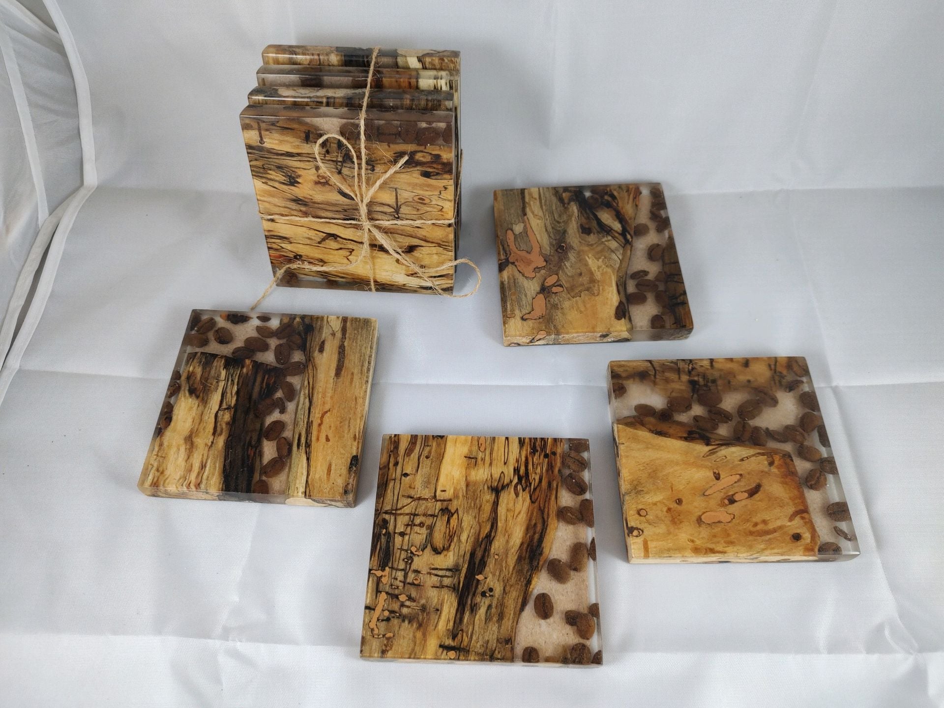 Coaster With Resin And Spalted Wood And Cofee Beans 2 