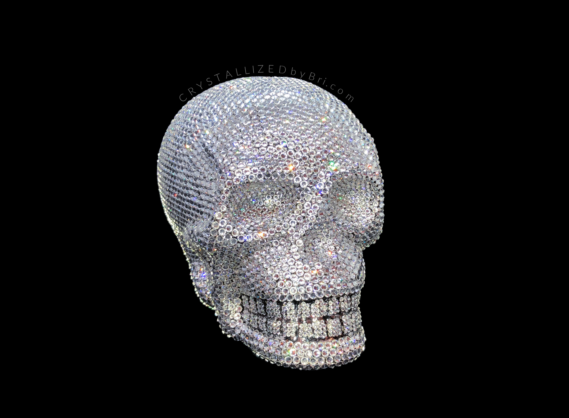 Crystallized Skull Halloween Bling Home Decor Genuine Crystals Bedazzled 4