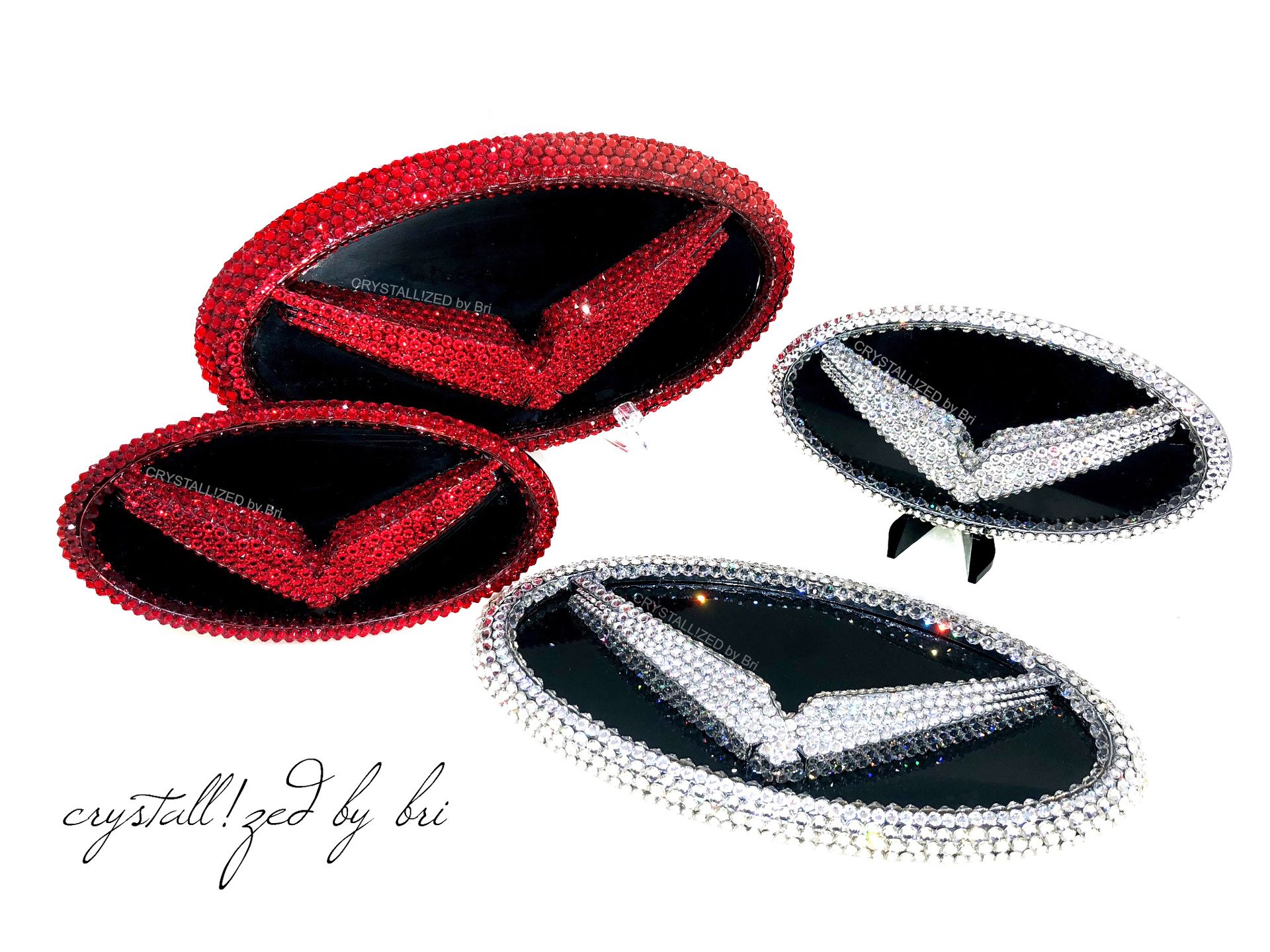 Hyundai Veloster Crystallized Car Rear Emblem Bling Genuine European Crystals Bedazzled 3