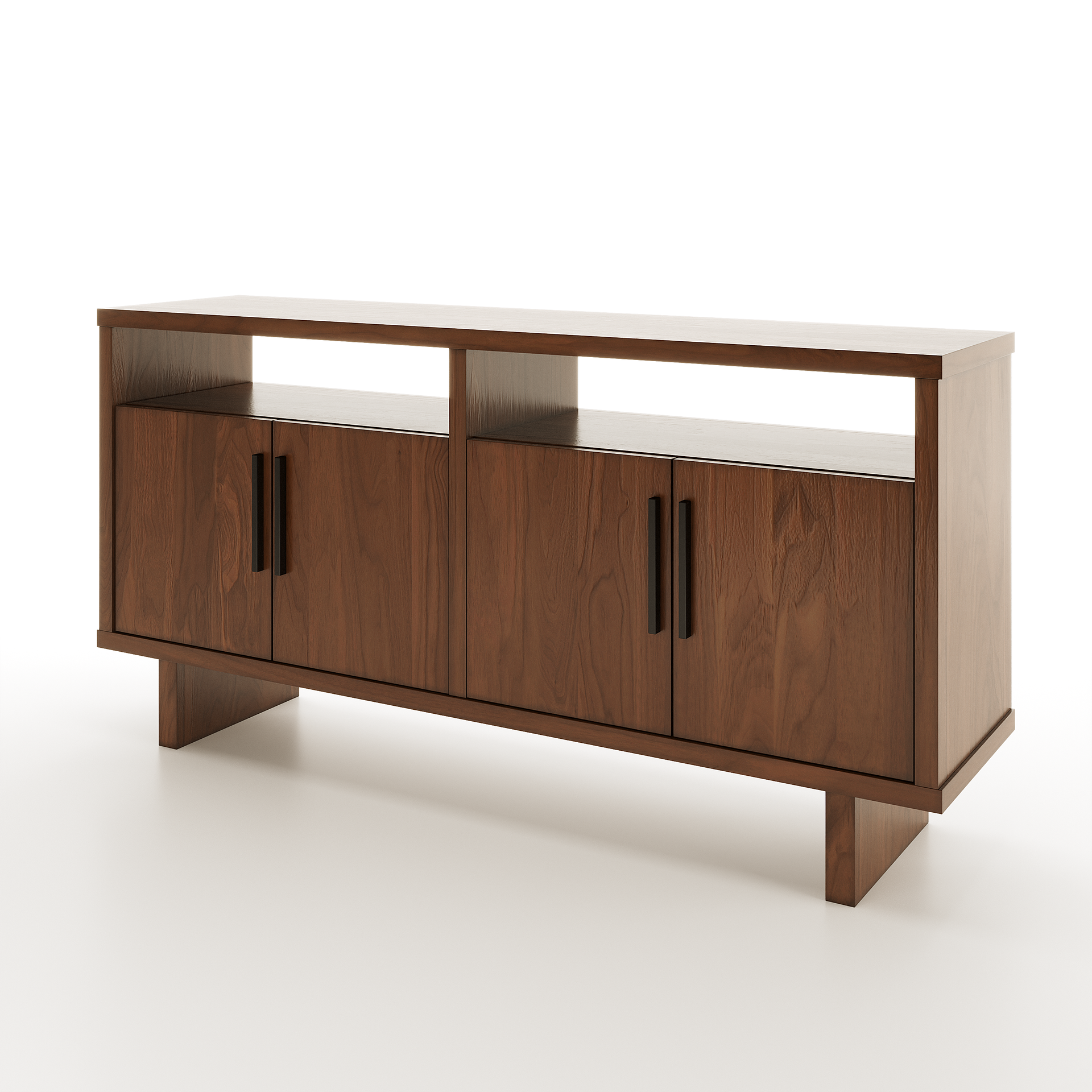 Open Top Shelf Wooden Dining Room Buffet Table 2