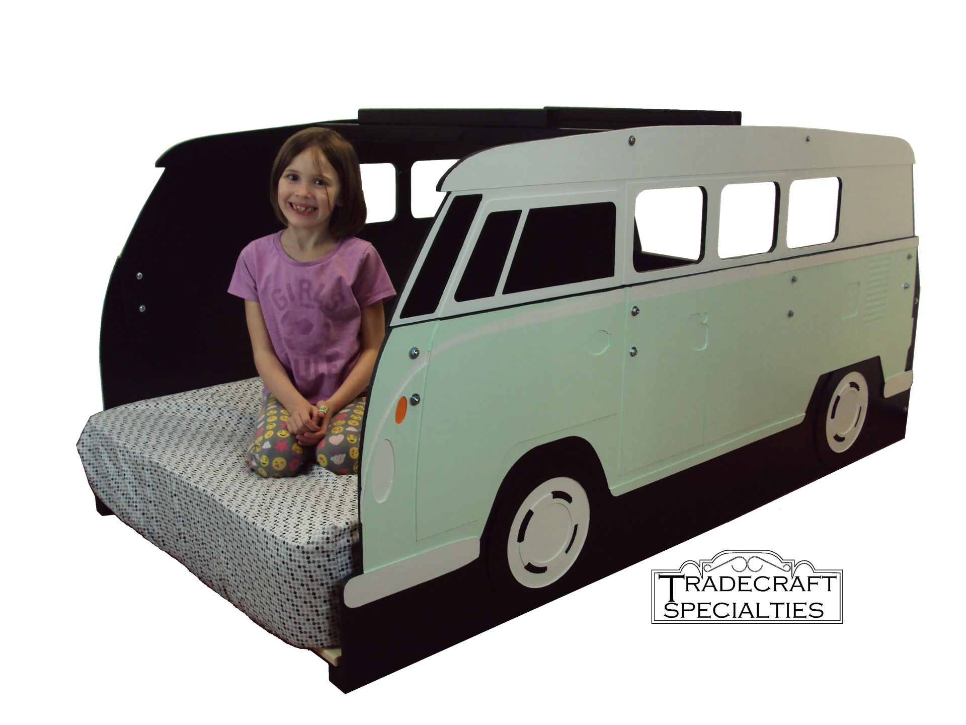 Surfer Mini-Bus Twin Kids Bed Frame - Handcrafted - Themed Children's Bedroom Furniture