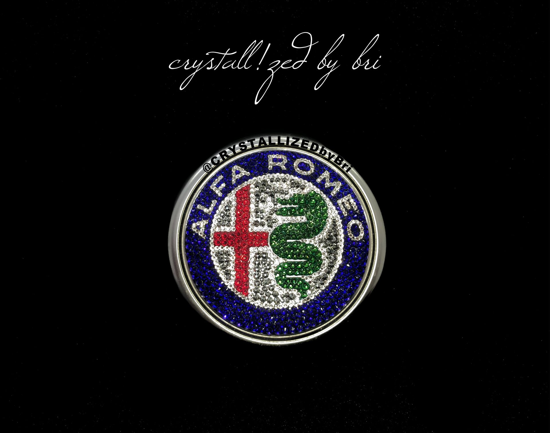 Alfa Romeo Crystallized Car Auto Emblem Bling Genuine European Crystals Bedazzled