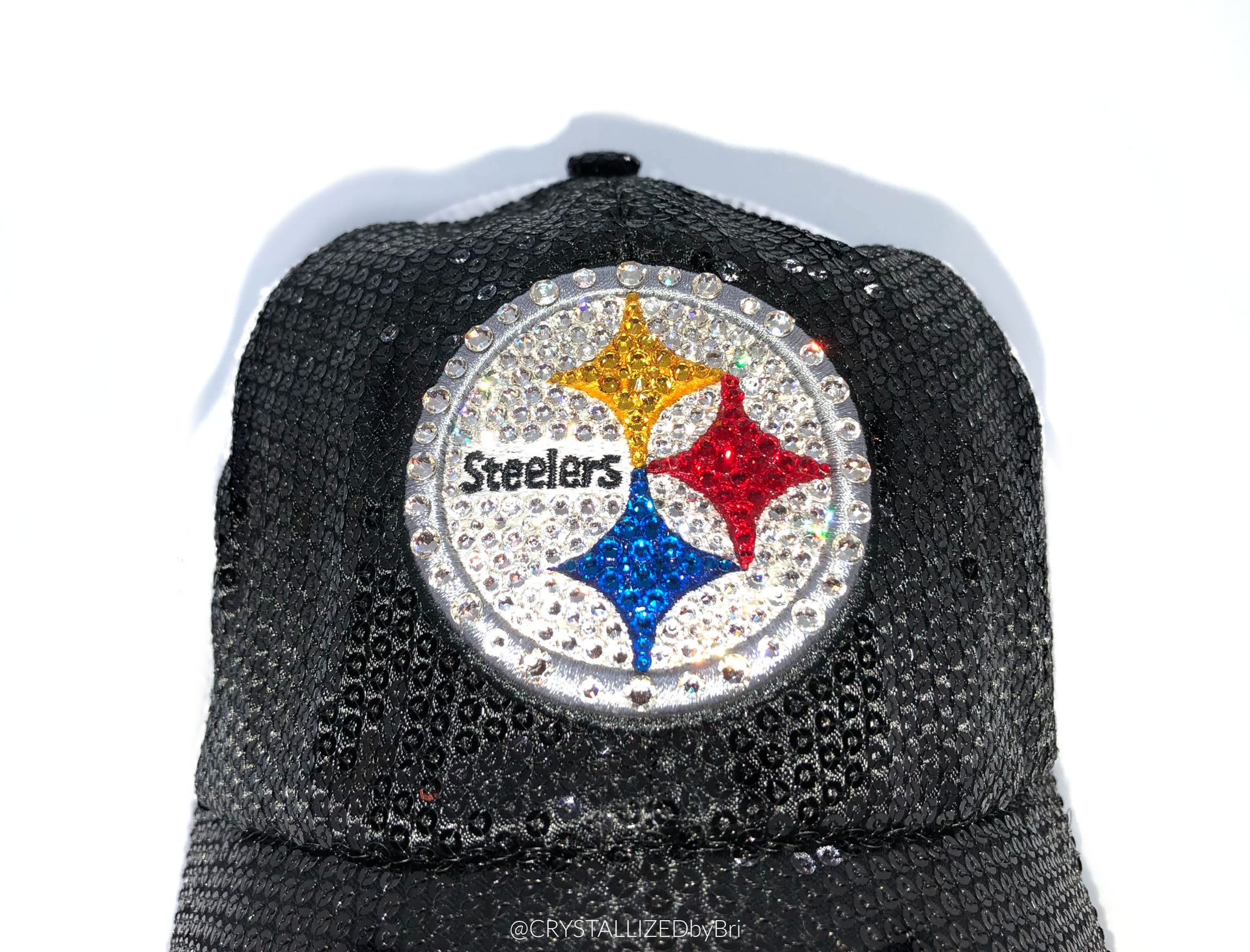 Pittsburgh Steelers Nfl Crystallized Snapback Baseball Cap Genuine European Crystals Bedazzled 2