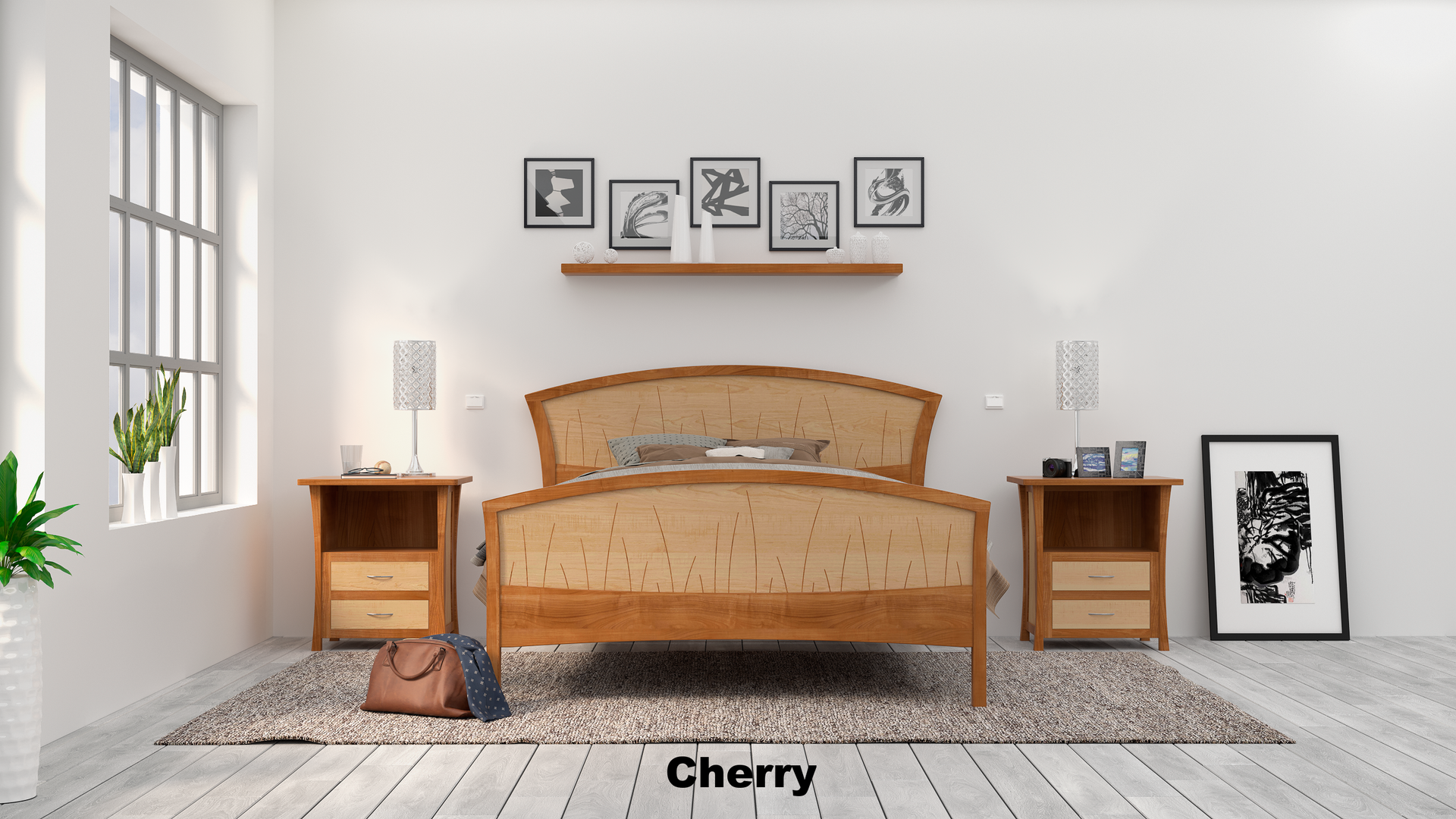 King Size Bed Frame, King Size Headboard, Platform Bed, Handmade Wood Bed, 5