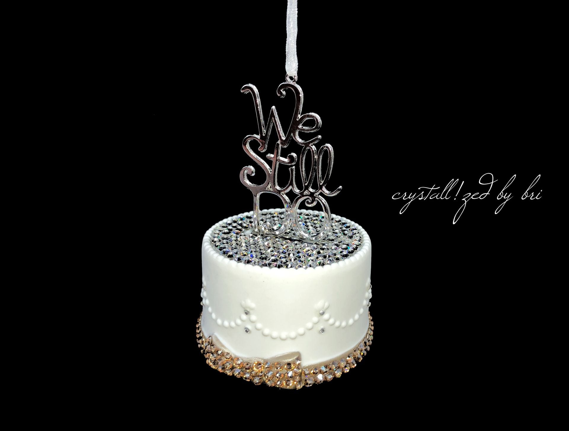 Crystallized We Still Do Wedding Cake Christmas Tree Ornament Bling Crystals Bedazzled 1