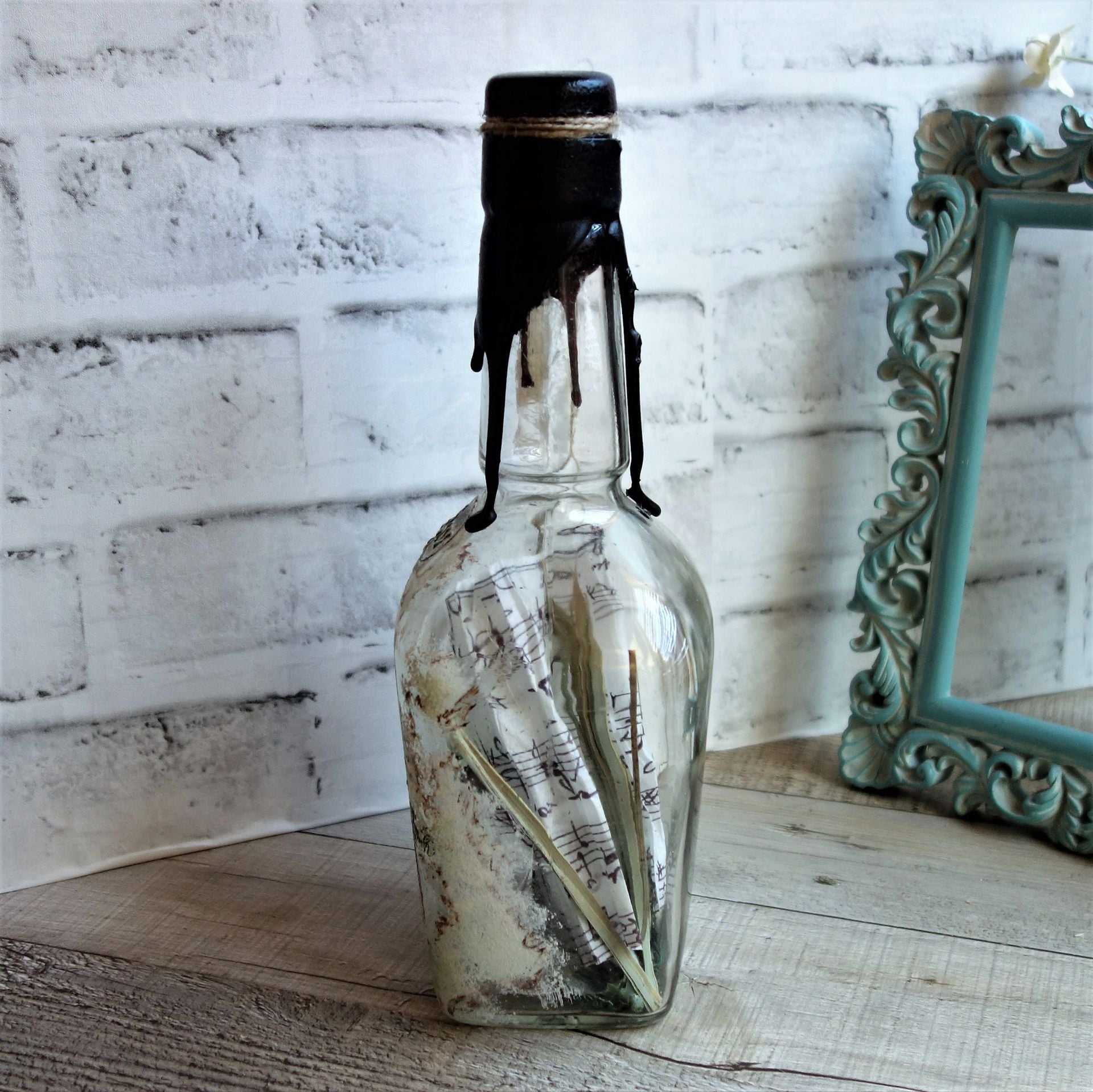 Folk Art Song Bird Décor Music Notes Message In A Bottle Musical Notes Décor 3 