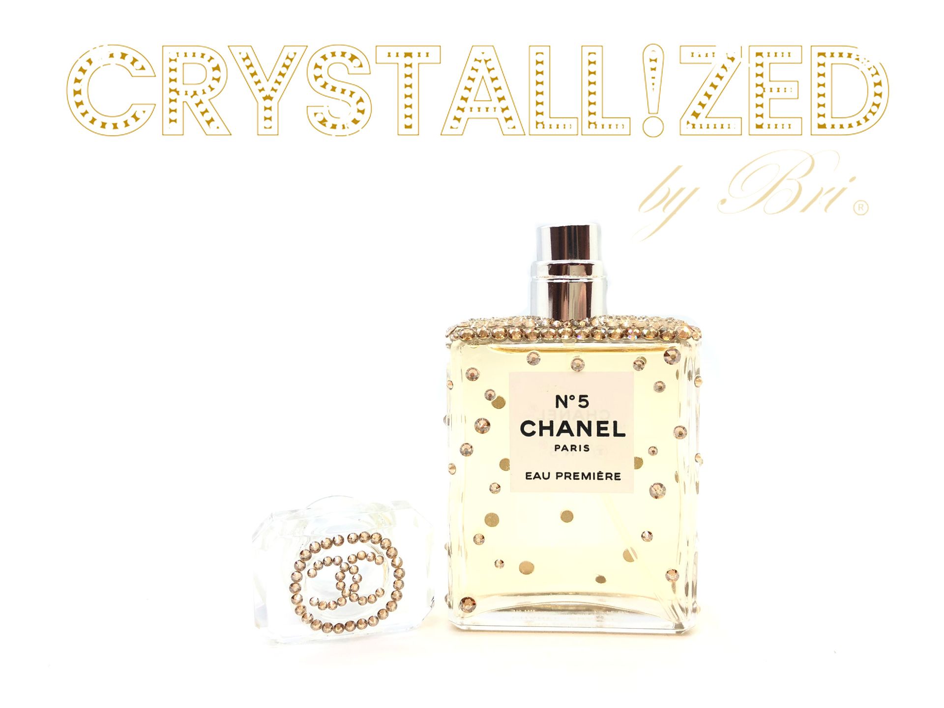 Custom Crystallized Chanel No. 5 Perfume Bottle Beauty Bling Genuine European Crystals Bedazzled 2