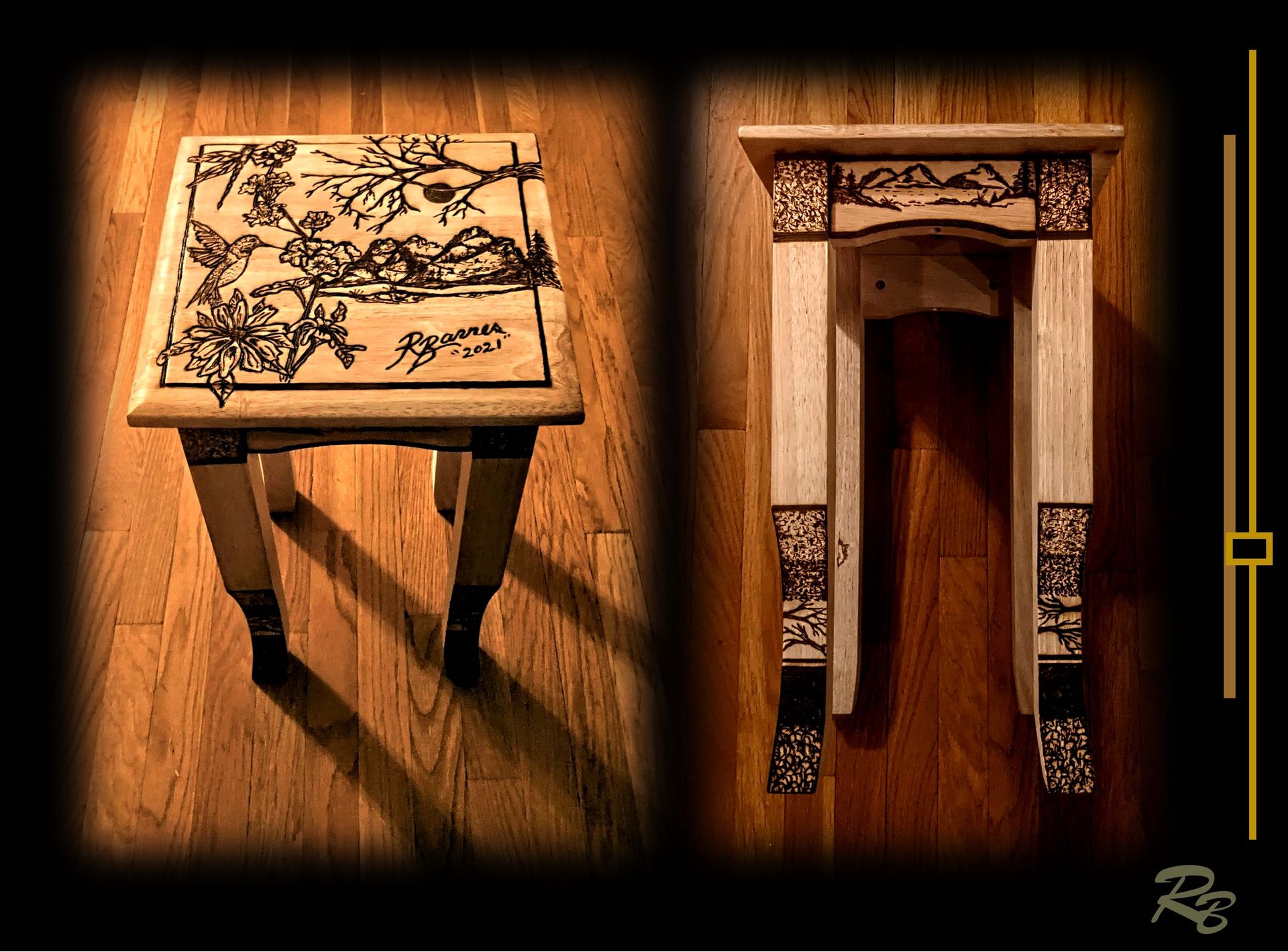 Wood Table, End Table, Side Table Accent Table