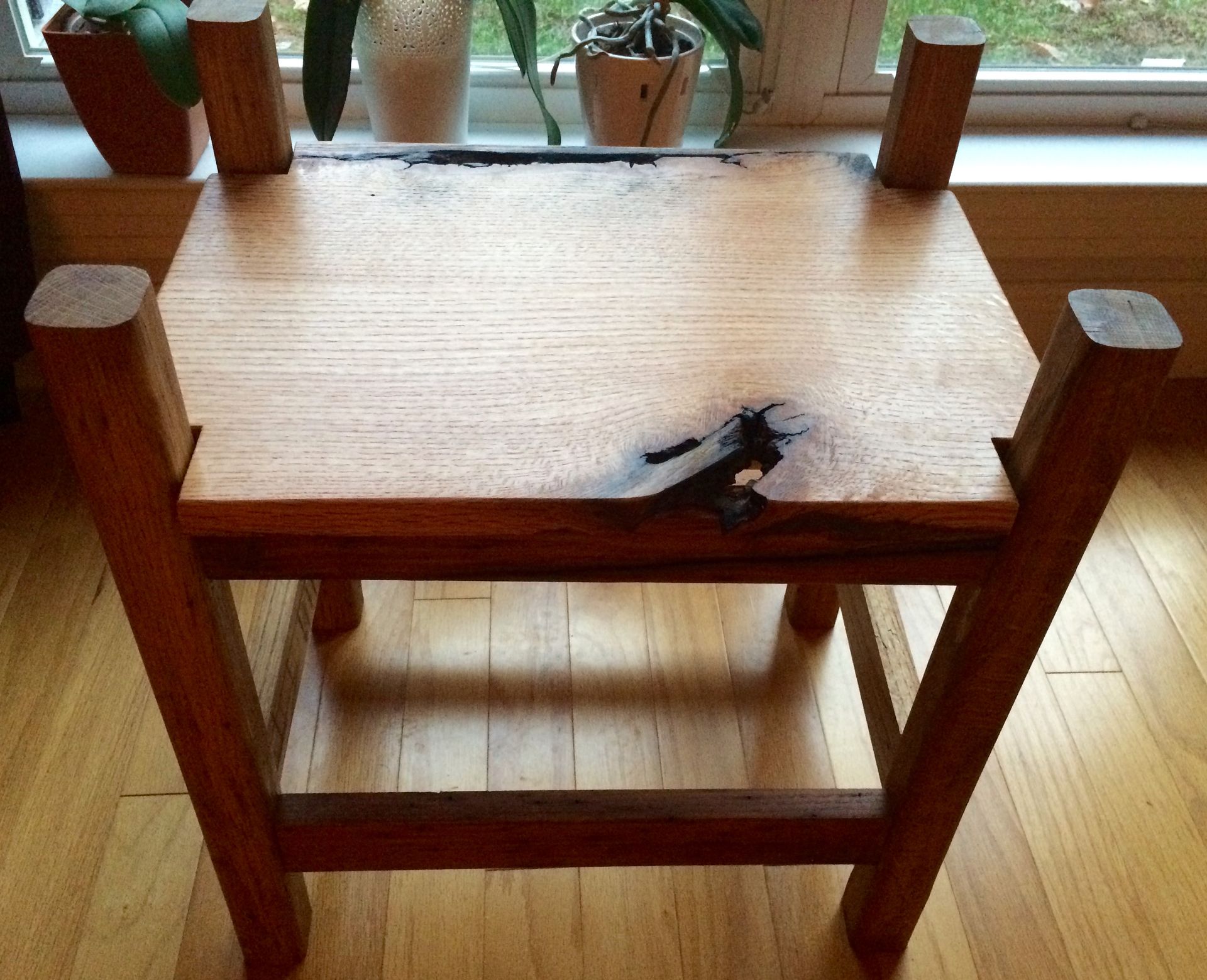 3 Oaks Stool- White Oak, Wormy Chestnut, Red Oak 3 