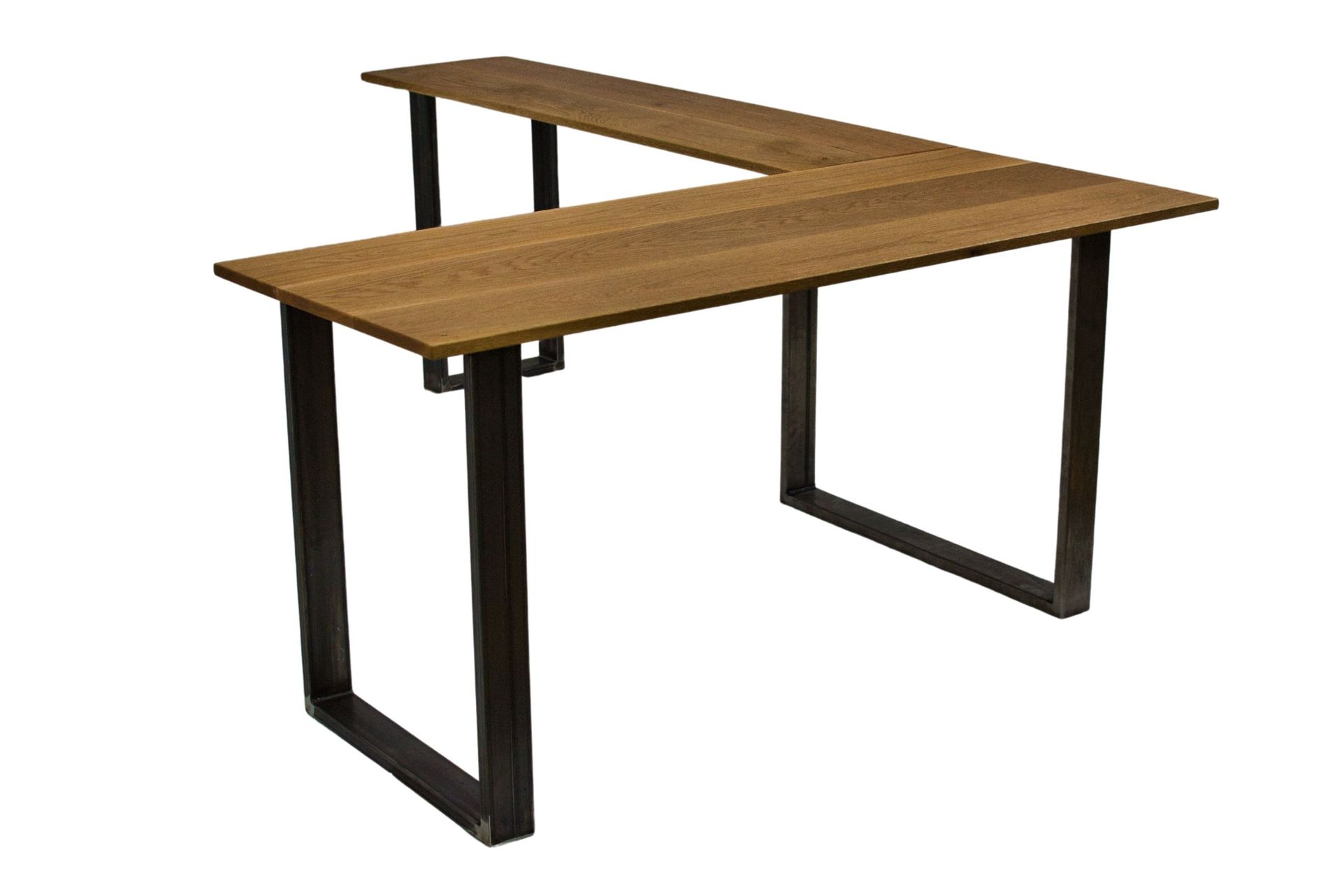Solid Wood L Desk, Oak Corner Desk, L Desk With Metal Legs, Elbow Desk, Custom Office Desk 2