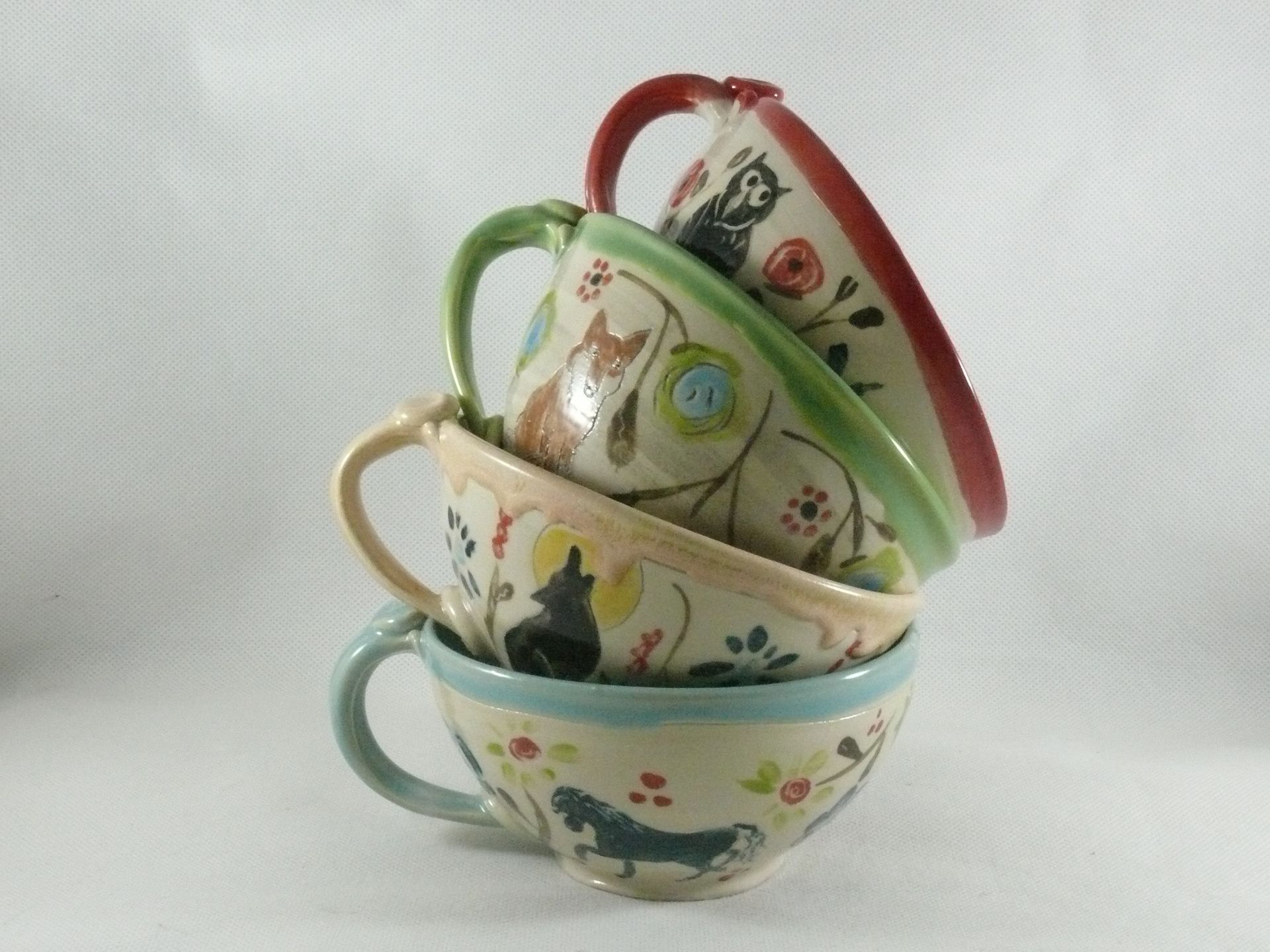 Set Of Two: Handmade Pottery Bowl With Handle Or Soup Mug, Latte Cup 4