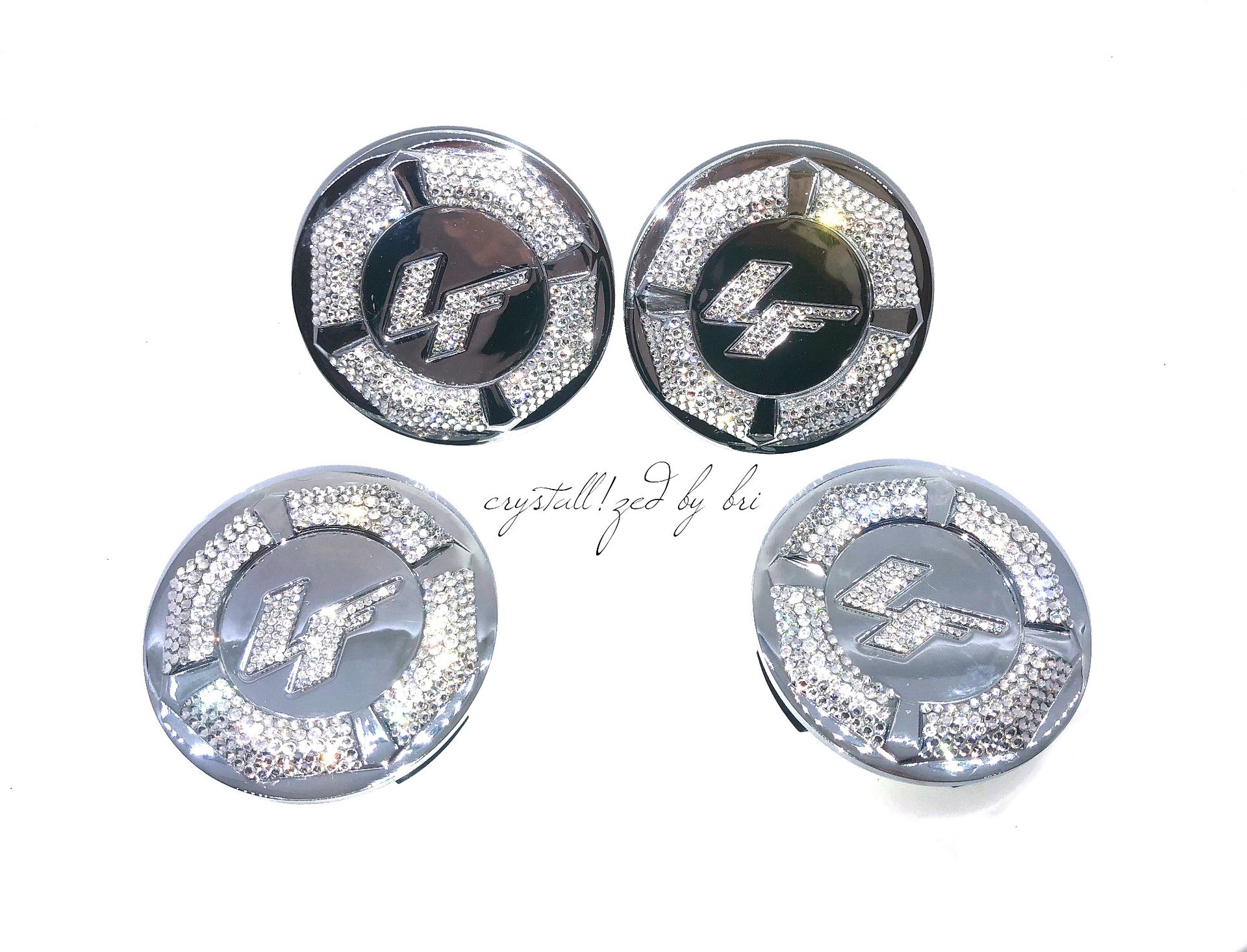 Custom Crystallized Car Wheel Center Caps Bling Genuine European Crystals Bedazzled 3