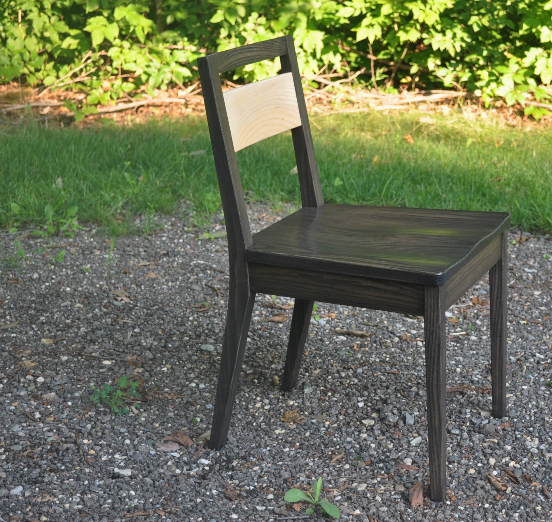 Stained Ash Chair With Natural Ash Backrest 6