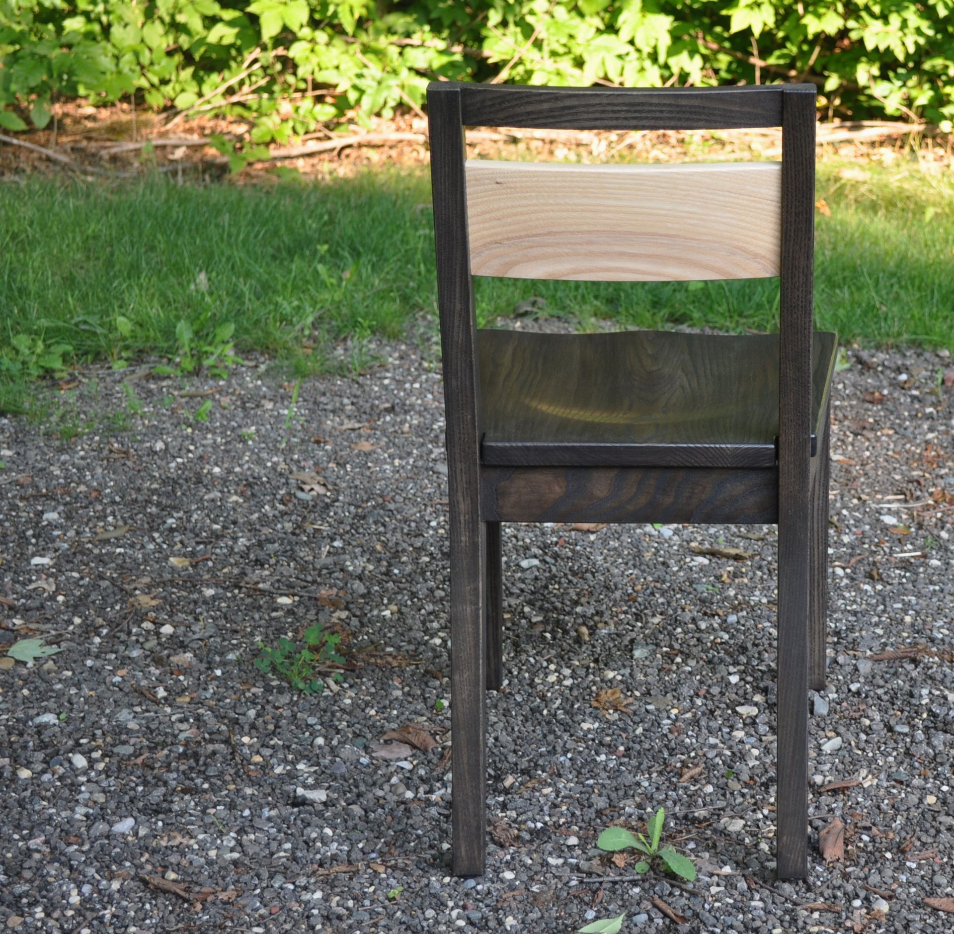 Stained Ash Chair With Natural Ash Backrest 4