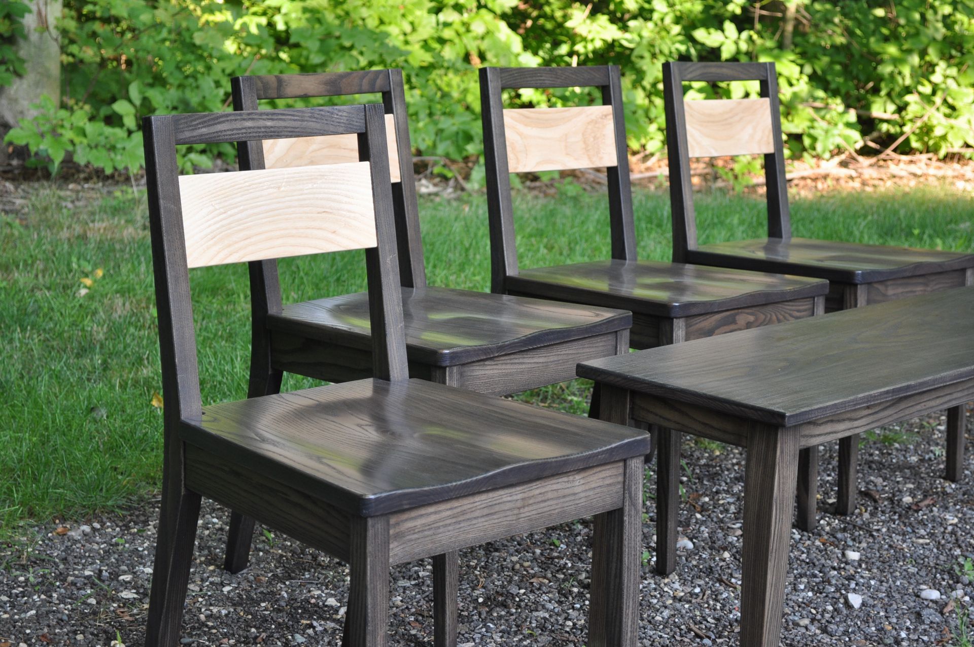 Stained Ash Chair With Natural Ash Backrest 5