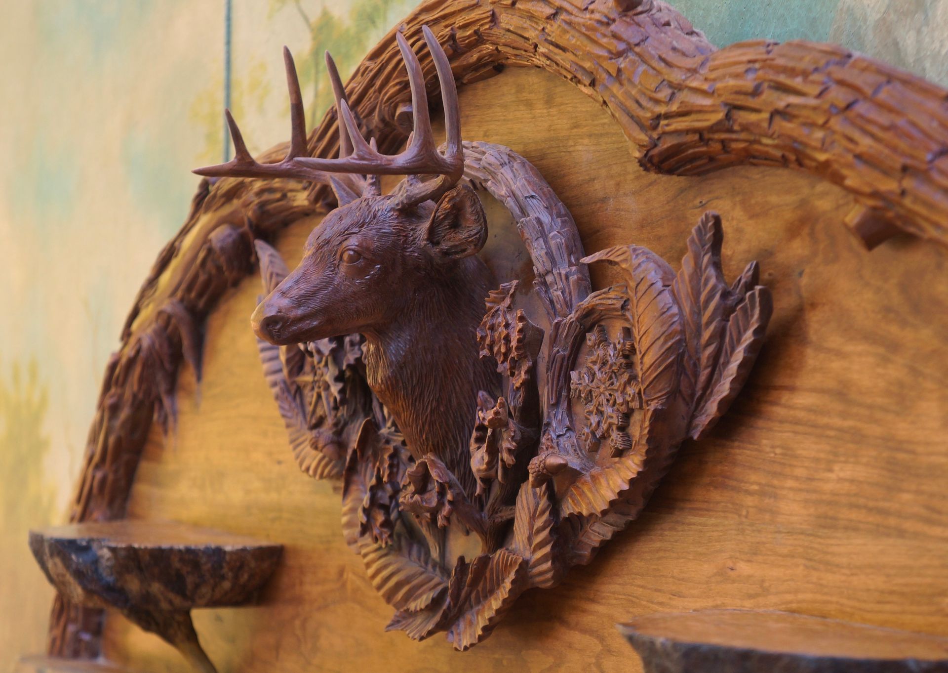 Hand Carved Whitetail Desk 2