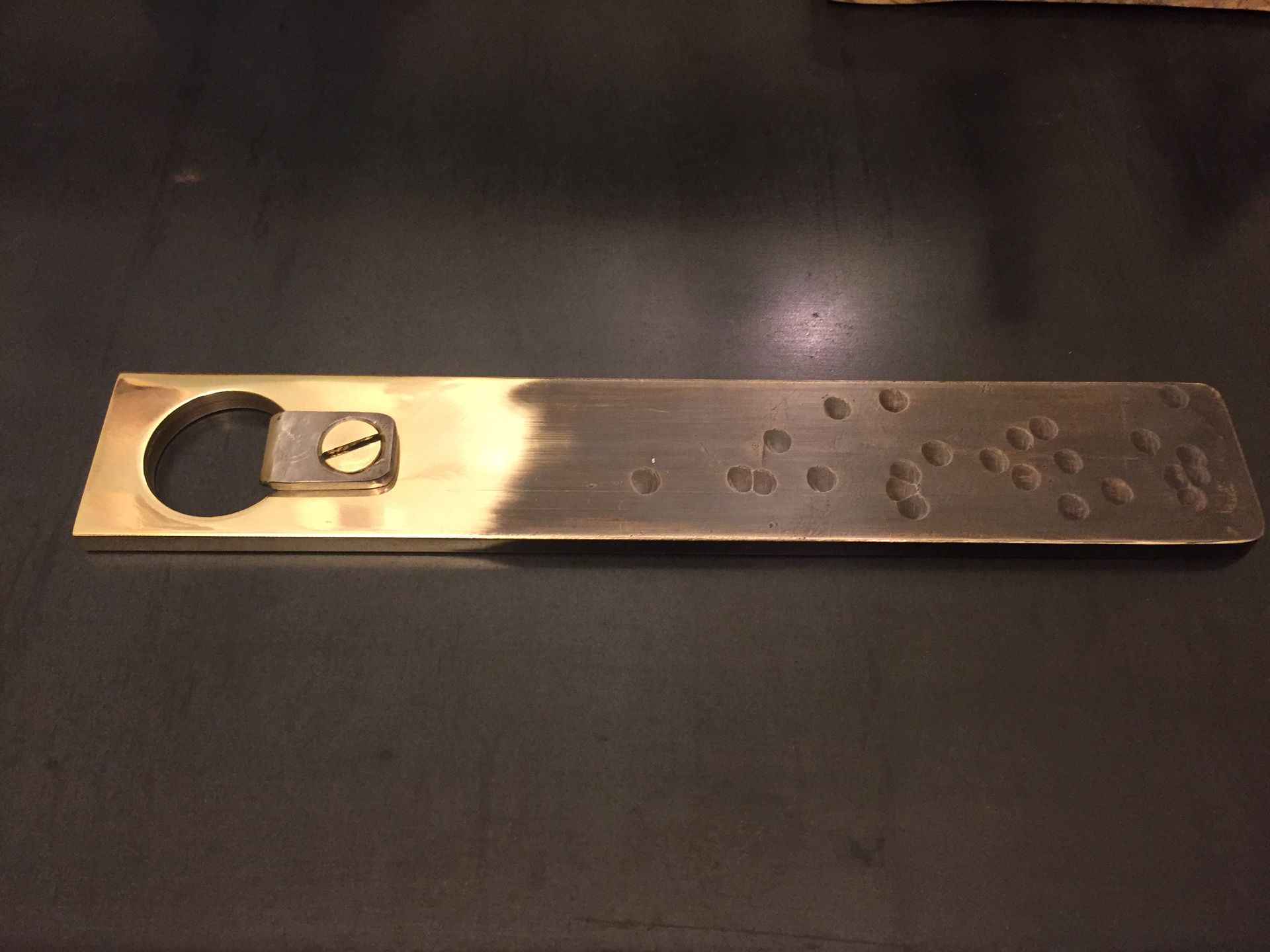Bespoke Hammered / Polished Handmade Brass Bottle Opener 3 