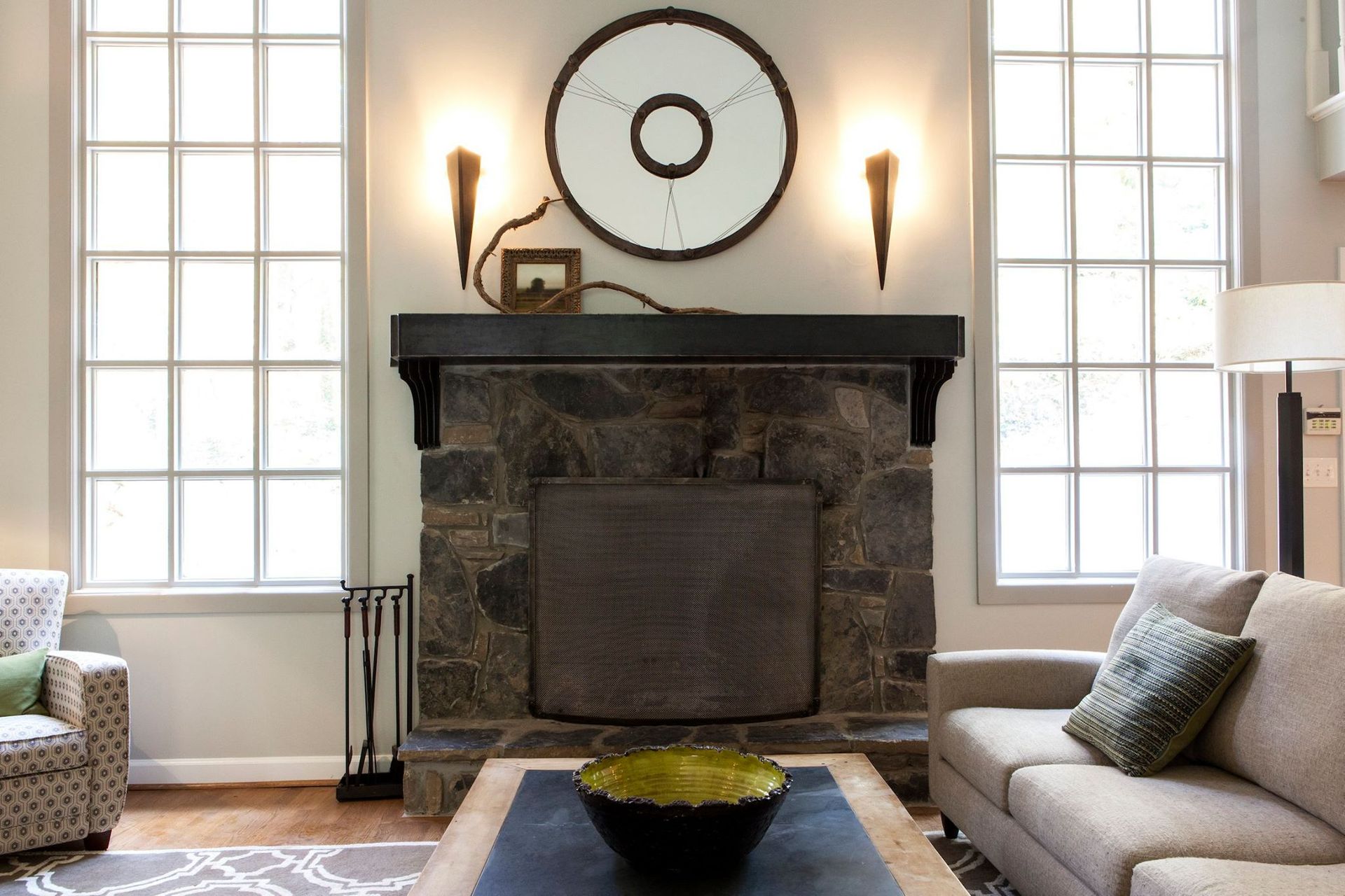 Steel Mantel - Custom Brass Detail