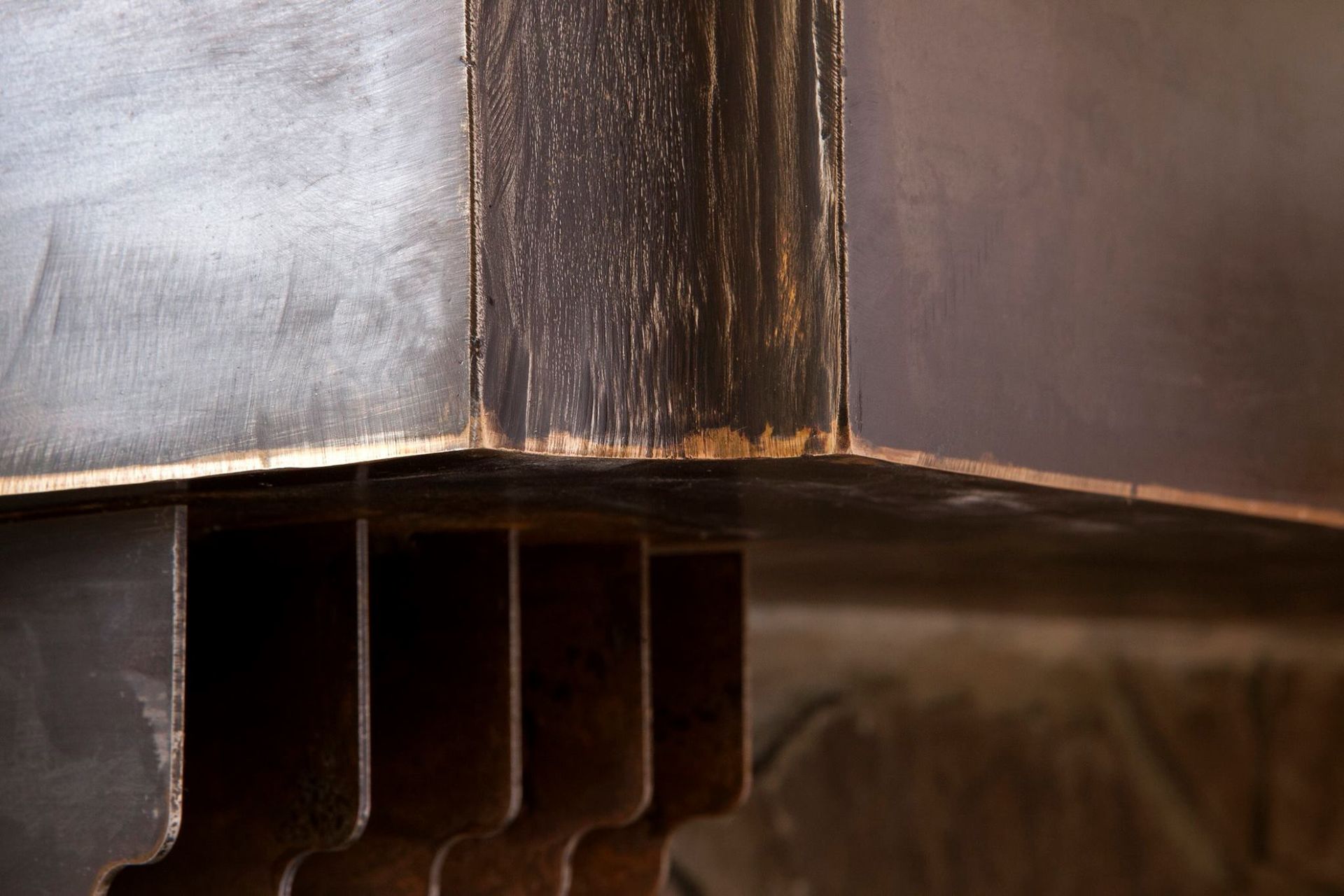 Steel Mantel - Custom Brass Detail 2 