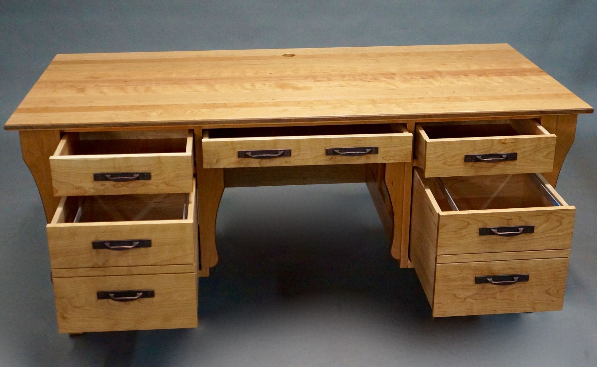 Cherry-Mission Style Executive Desk 2