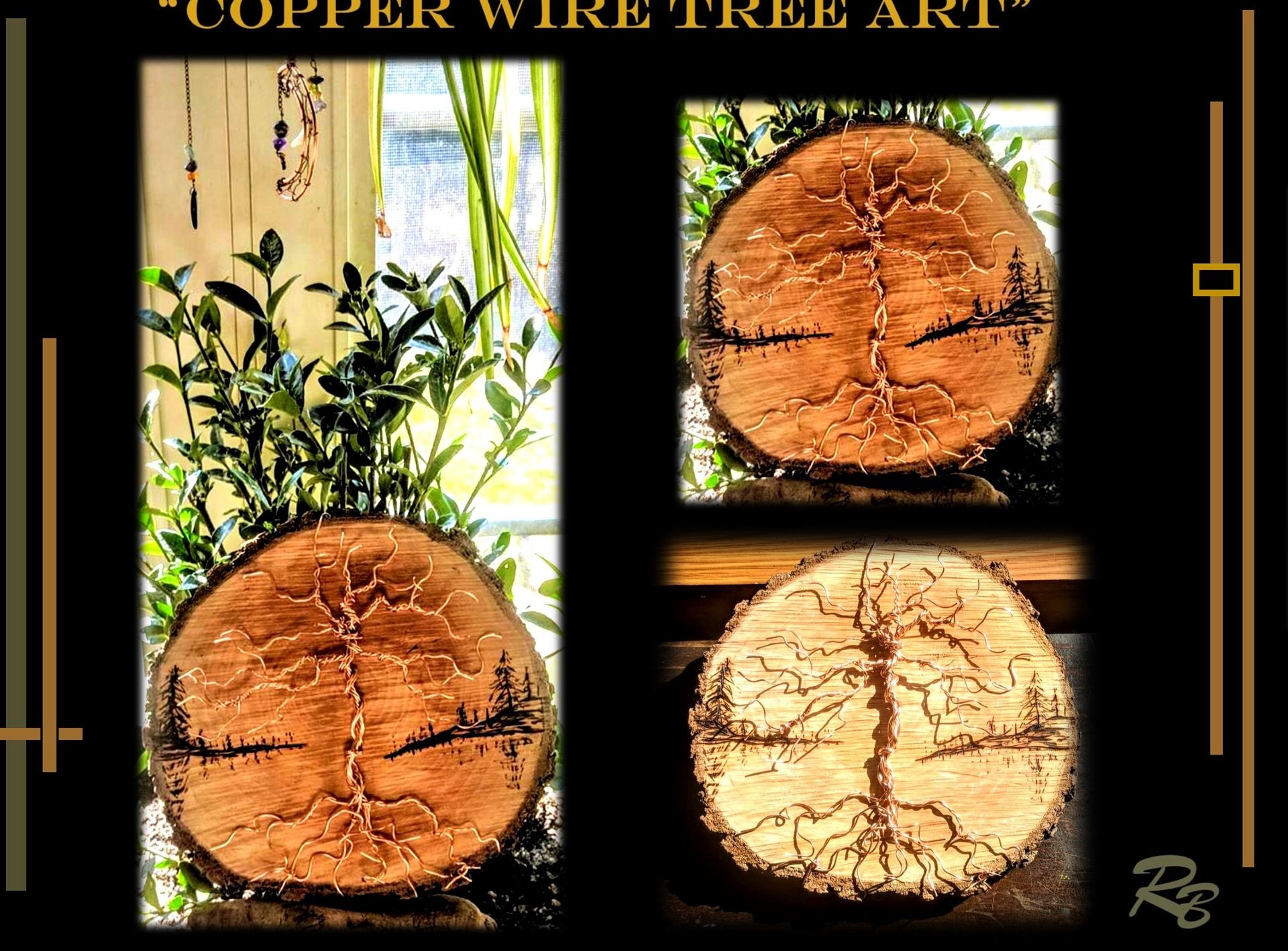 Wire Tree, Sculpture, Rustic Decor, Wood Anniversary Gift 3 