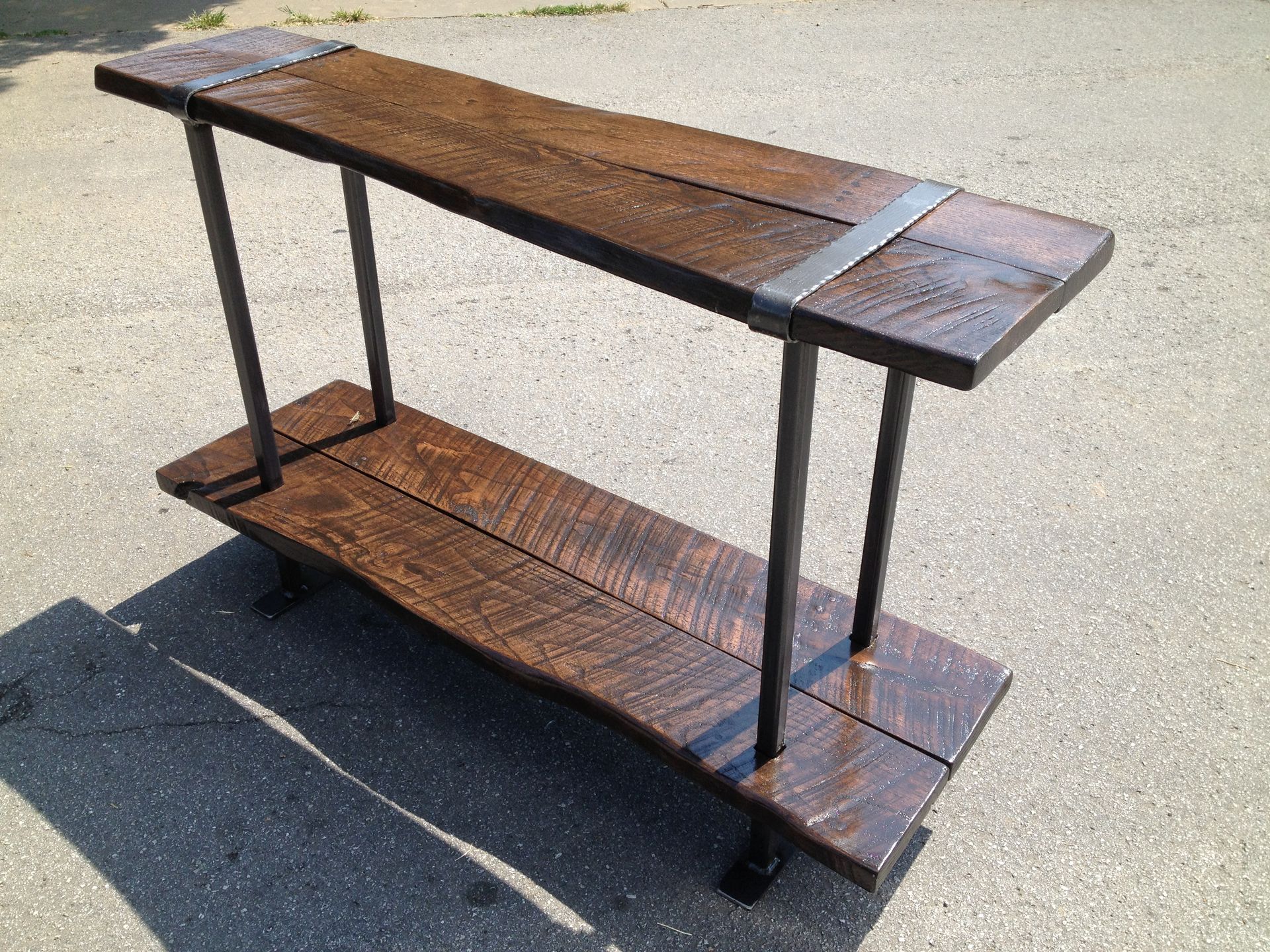 Reclaimed Oak & Steel Console Table