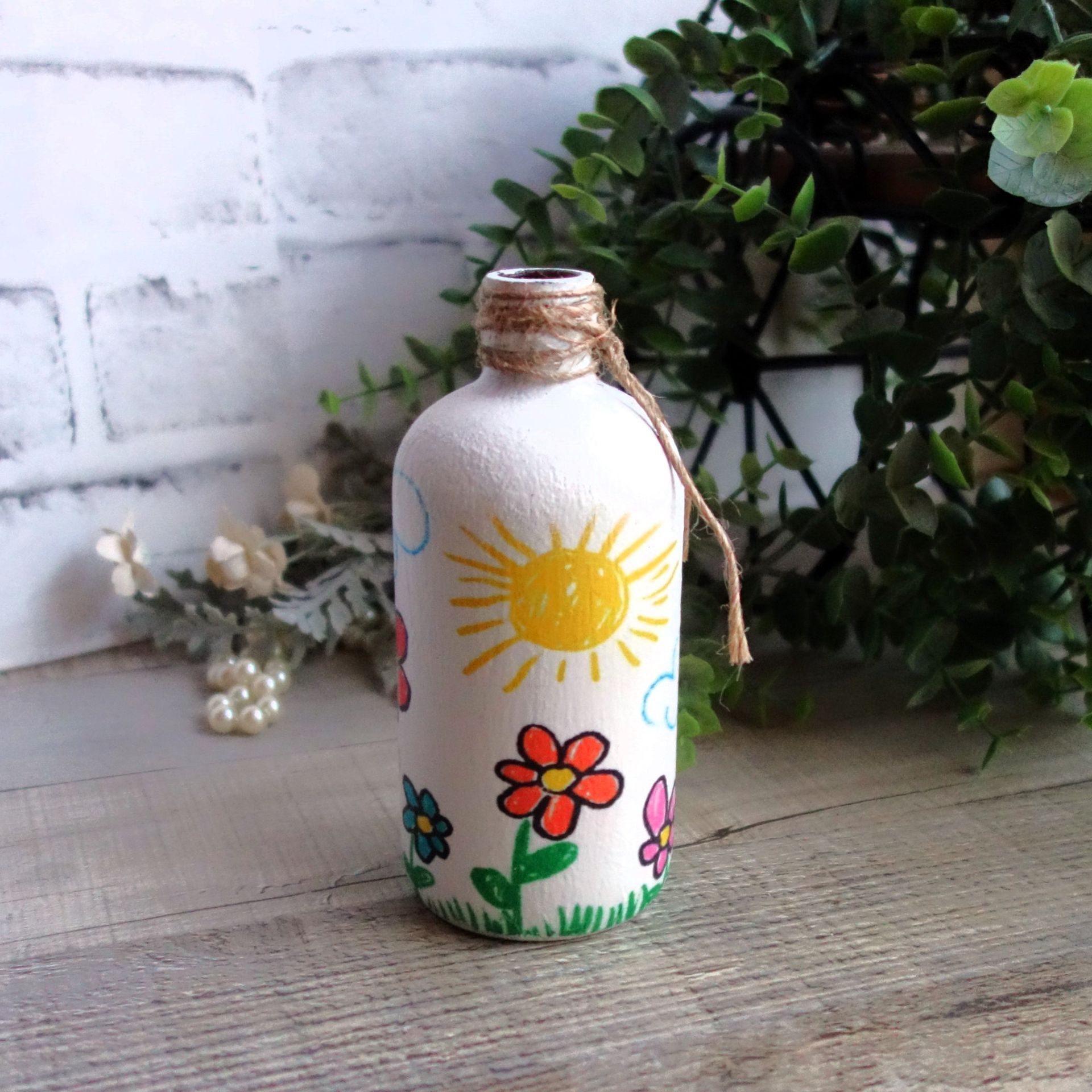 Folk Art Vase I Love Mommy Gift For Mommy Pot Dandelion Vase Wildflower Vase 1 