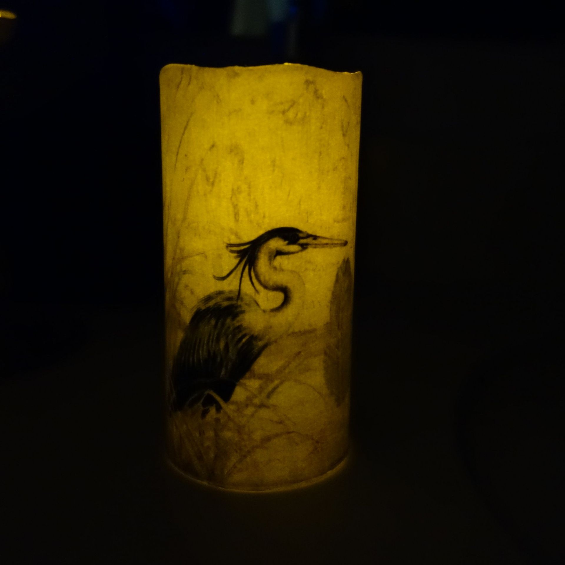 Blue Heron Luminary Candle Blue Heron Light Decor 2 