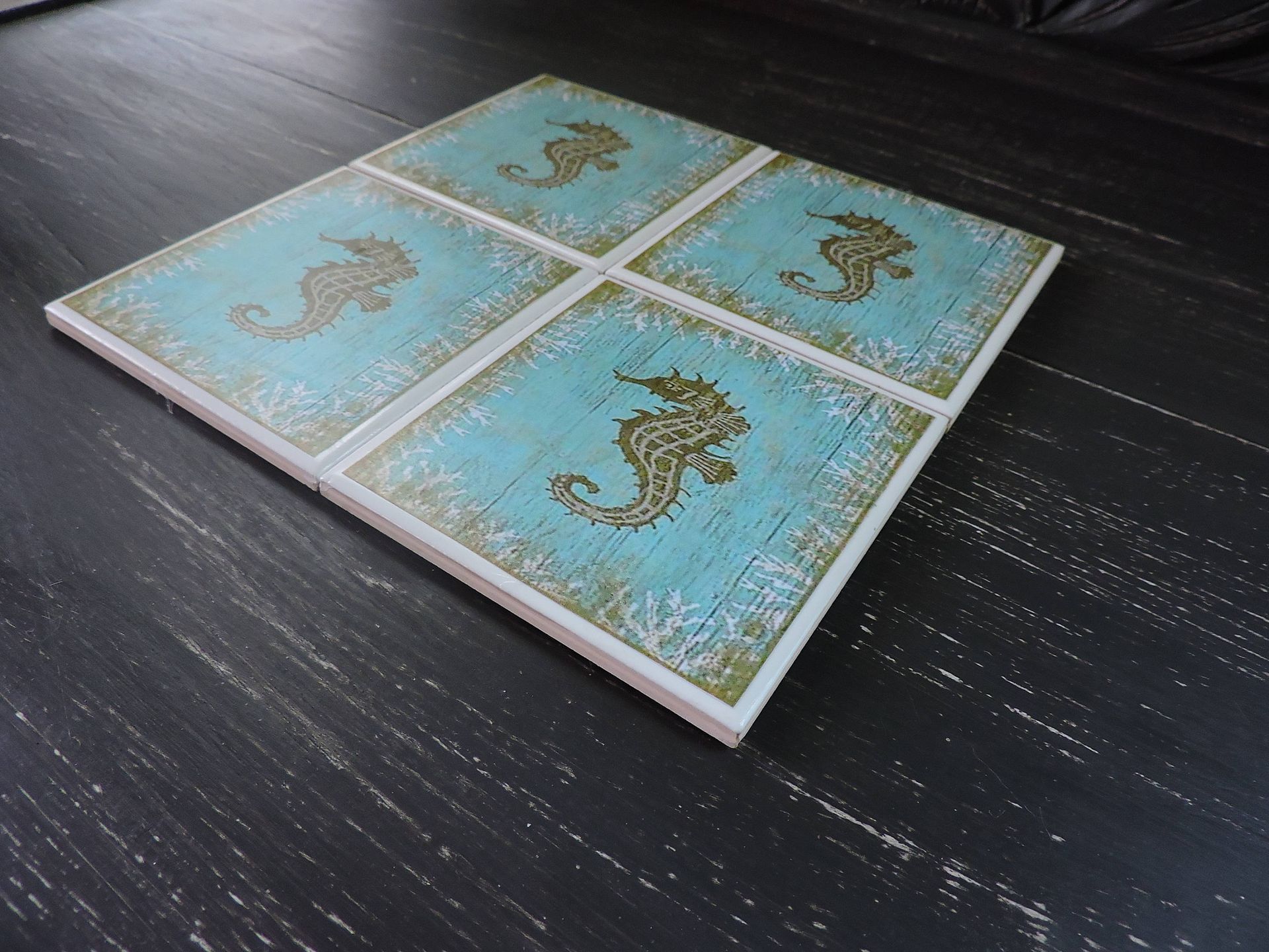 Seahorse Beach Theme Ceramic Coasters 3