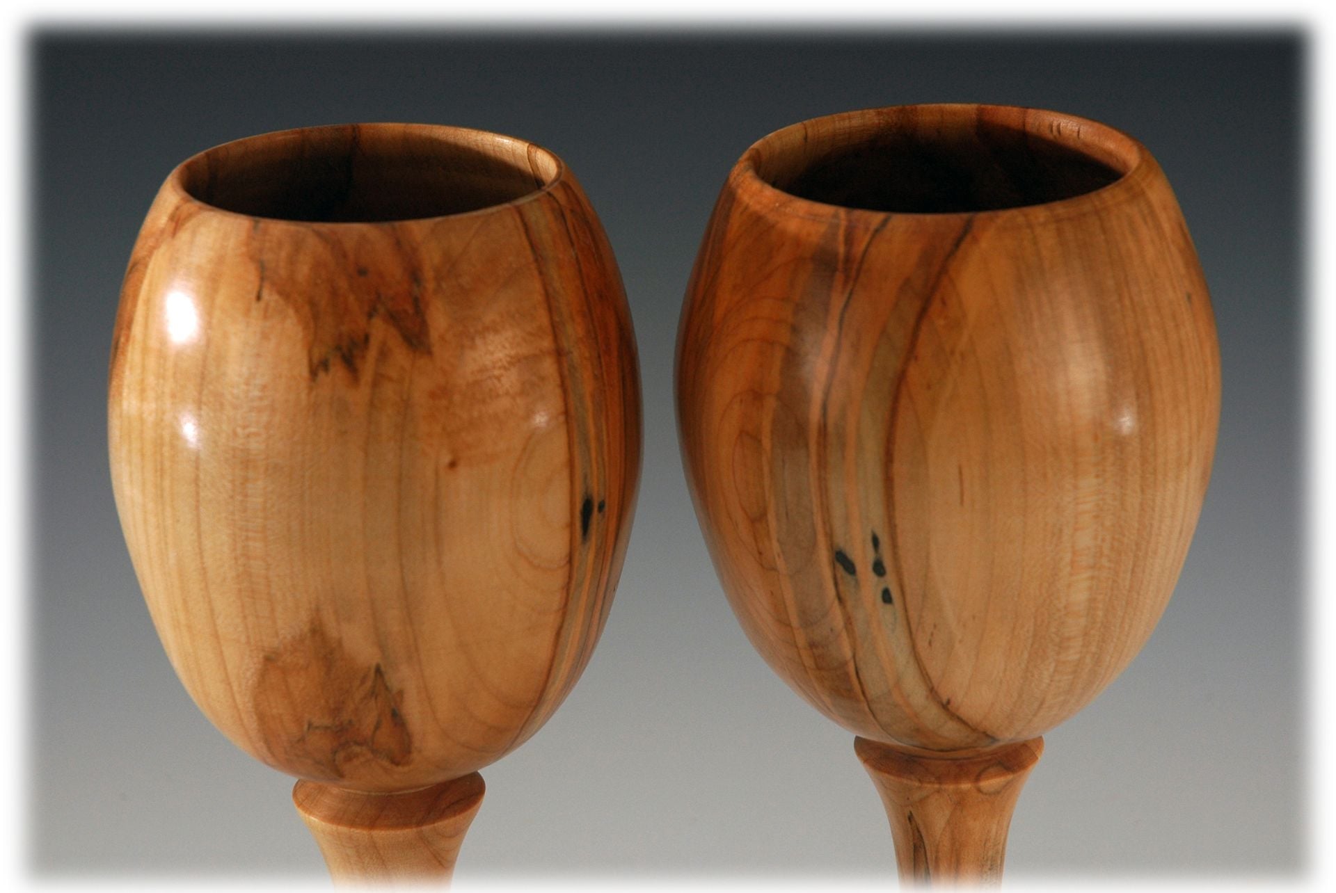 Toasting Glasses In Spalted Maple (Wedding And 5th Year Anniversary) 3