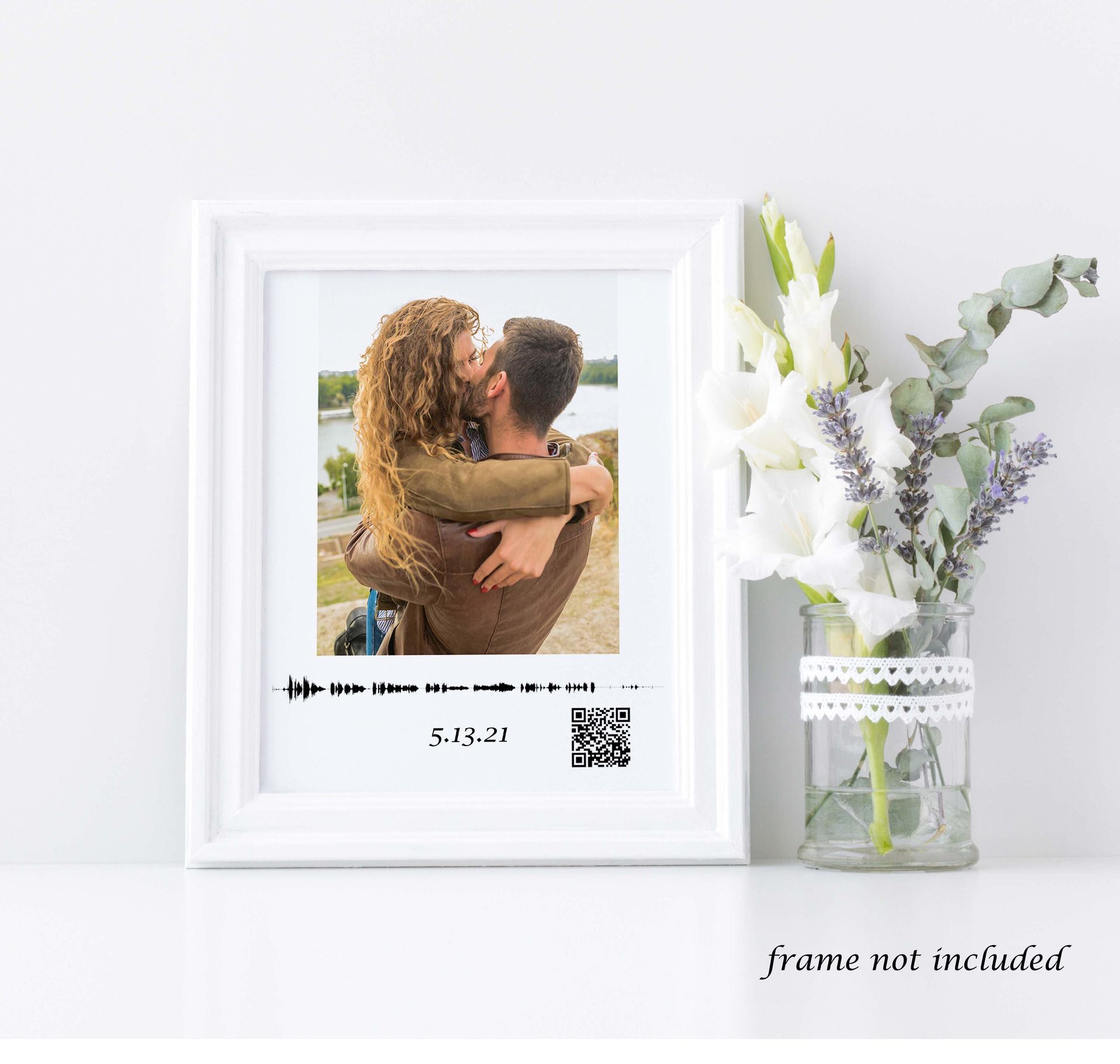 Voice Recording Gift, Qr Code Sign, Sympathy Gift, Wood Framed With Photo, Personalized In Memory