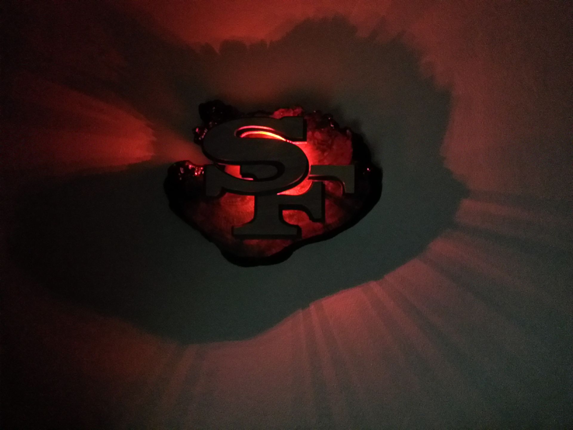 Abstract  San Francisco 49ers Logo With Red Led Lights