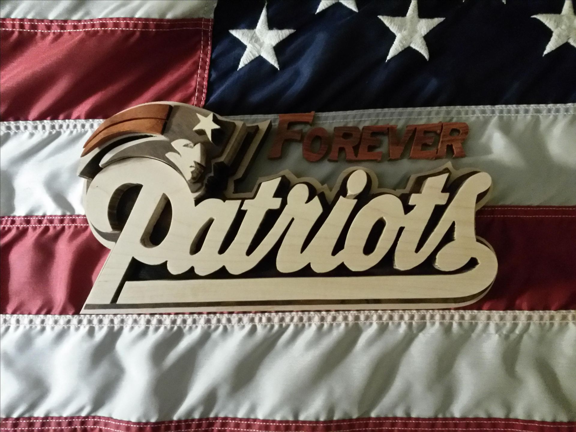 Wood New England Patriots Logo