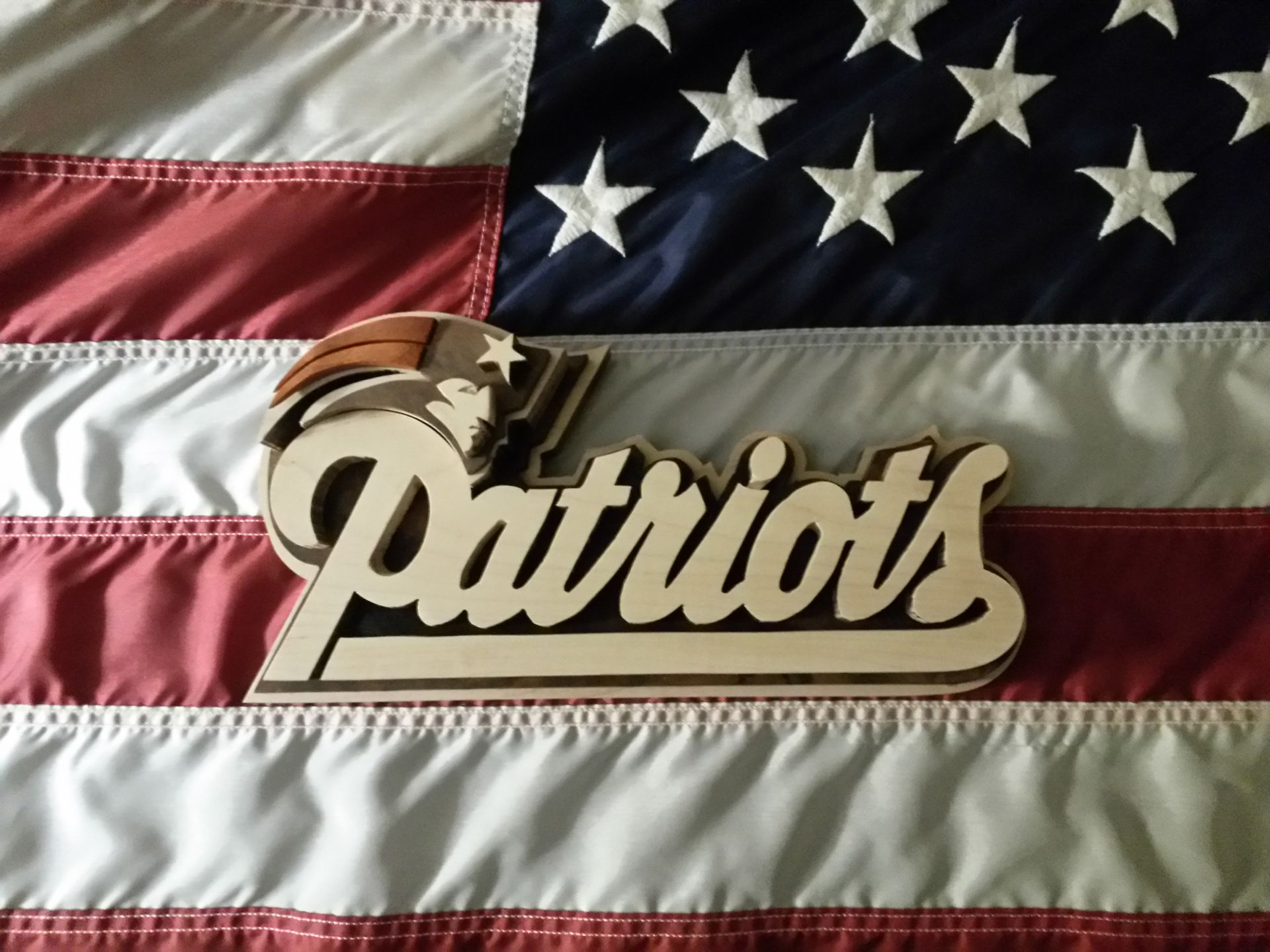 Wood New England Patriots Logo 2 