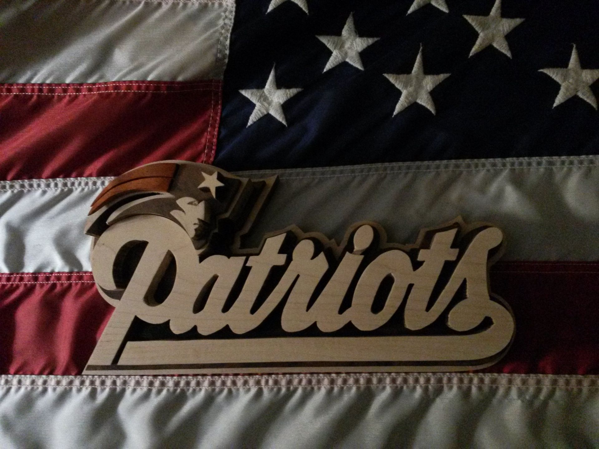 Wood New England Patriots Logo 3 
