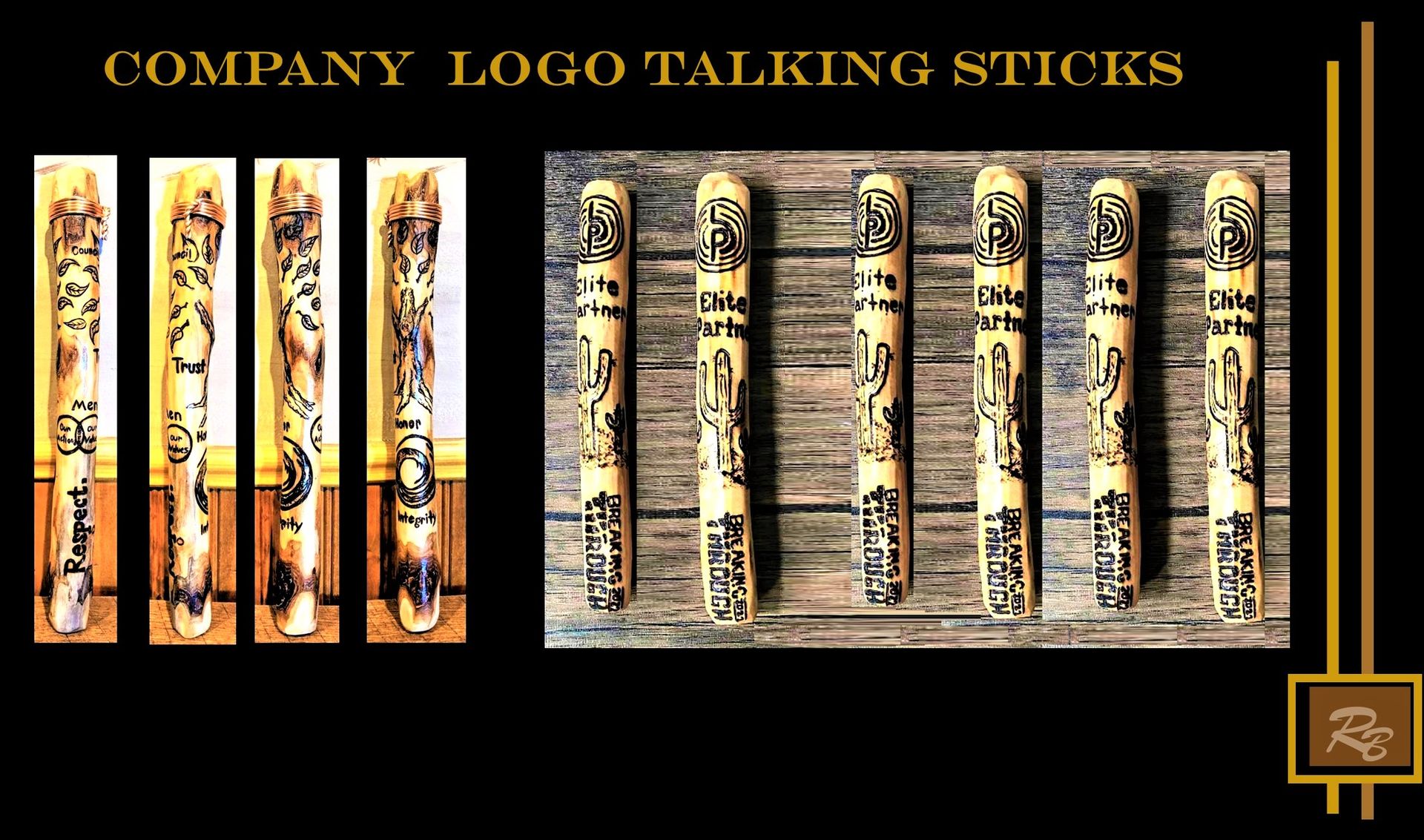 Company Logo, Talking Sticks, Custom 1