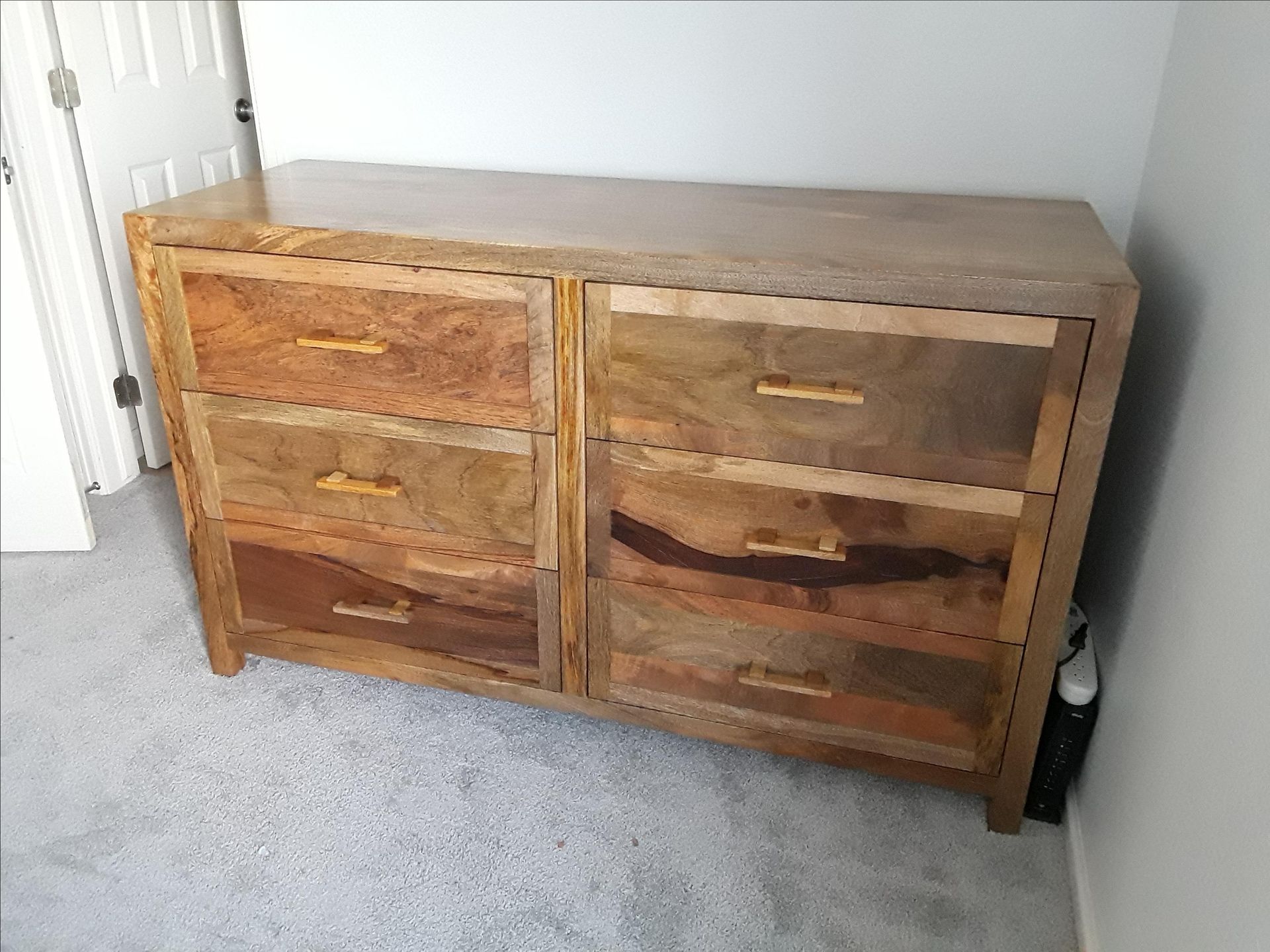 Mango Solid Hardwood 6 Drawer Dresser