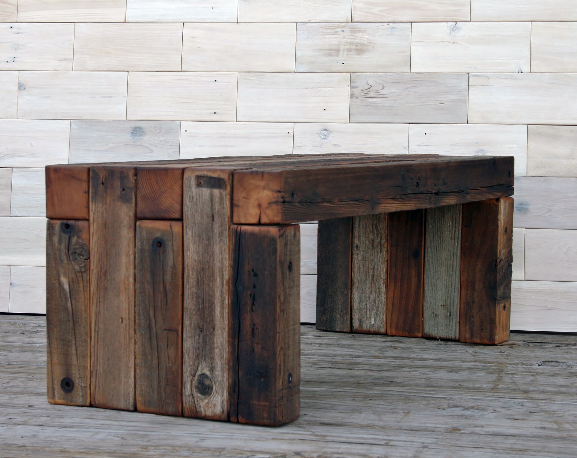 Barn Wood Box Joint Bench