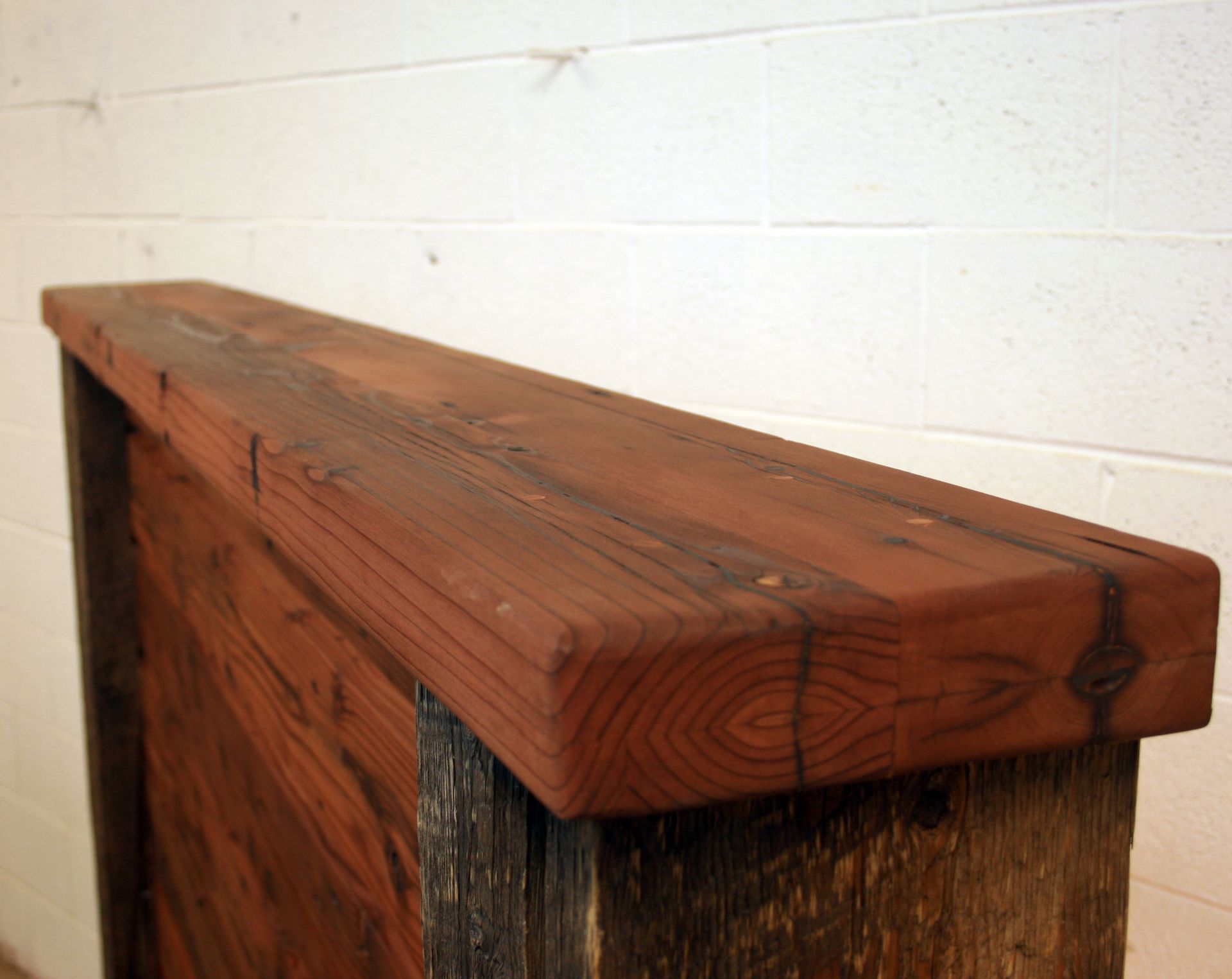 Queen Headboard Crafted From Reclaimed Redwood & Barn Wood Timbers 6